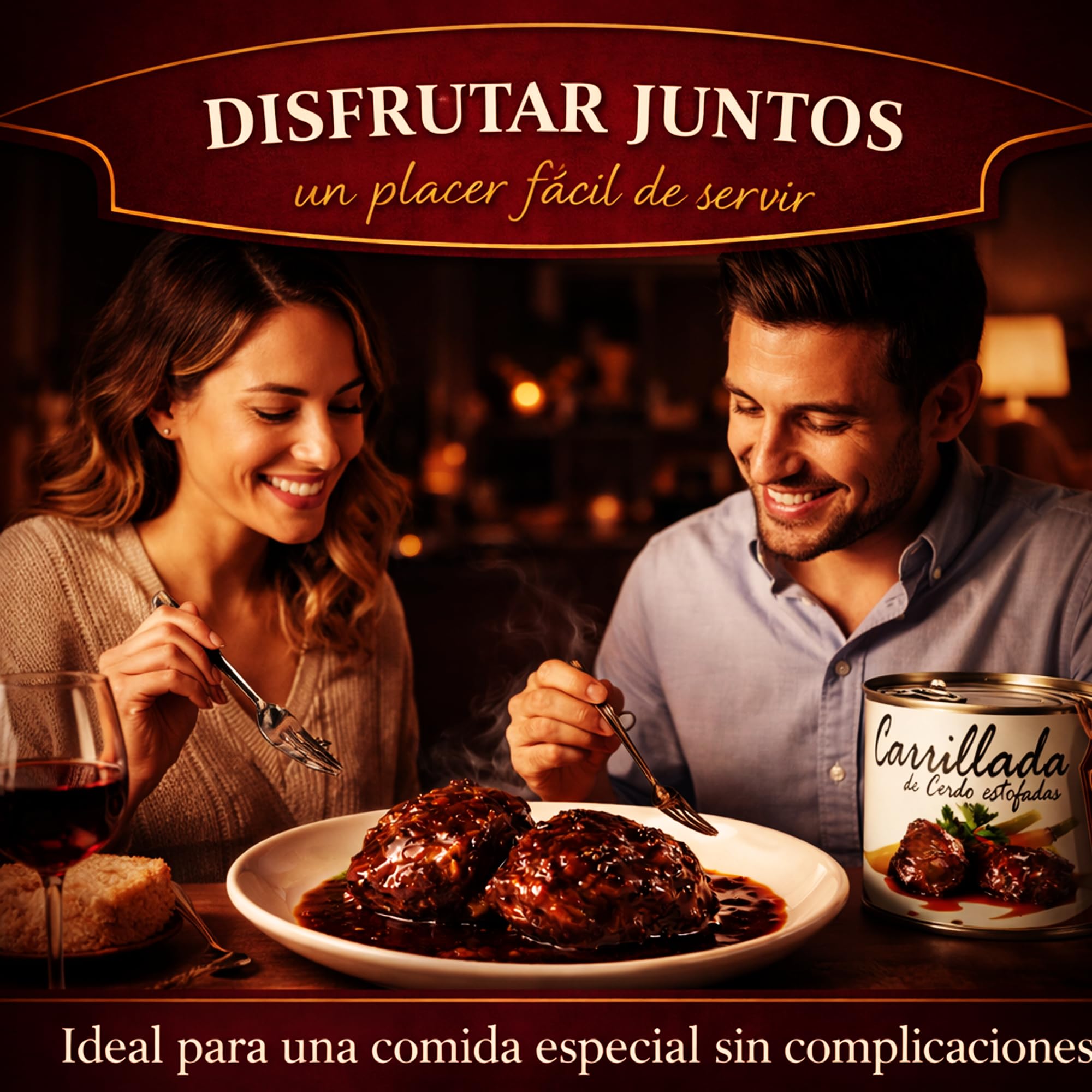 POLGRI Carrilladas de Cerdo Estofadas Conserva Gourmet 800 g Carne Melosa Lista para Calentar