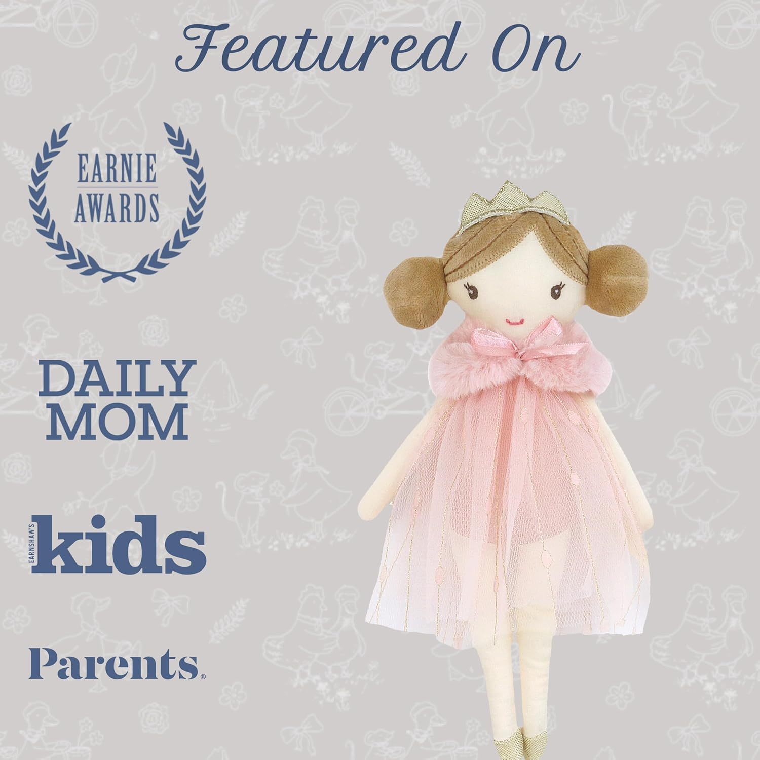 MON AMI Tinsley The Princess Pocket Doll – 10 Inches | Soft Plush Princess Toy for Girls | Collectible Doll for Cuddling & Play - Image 5