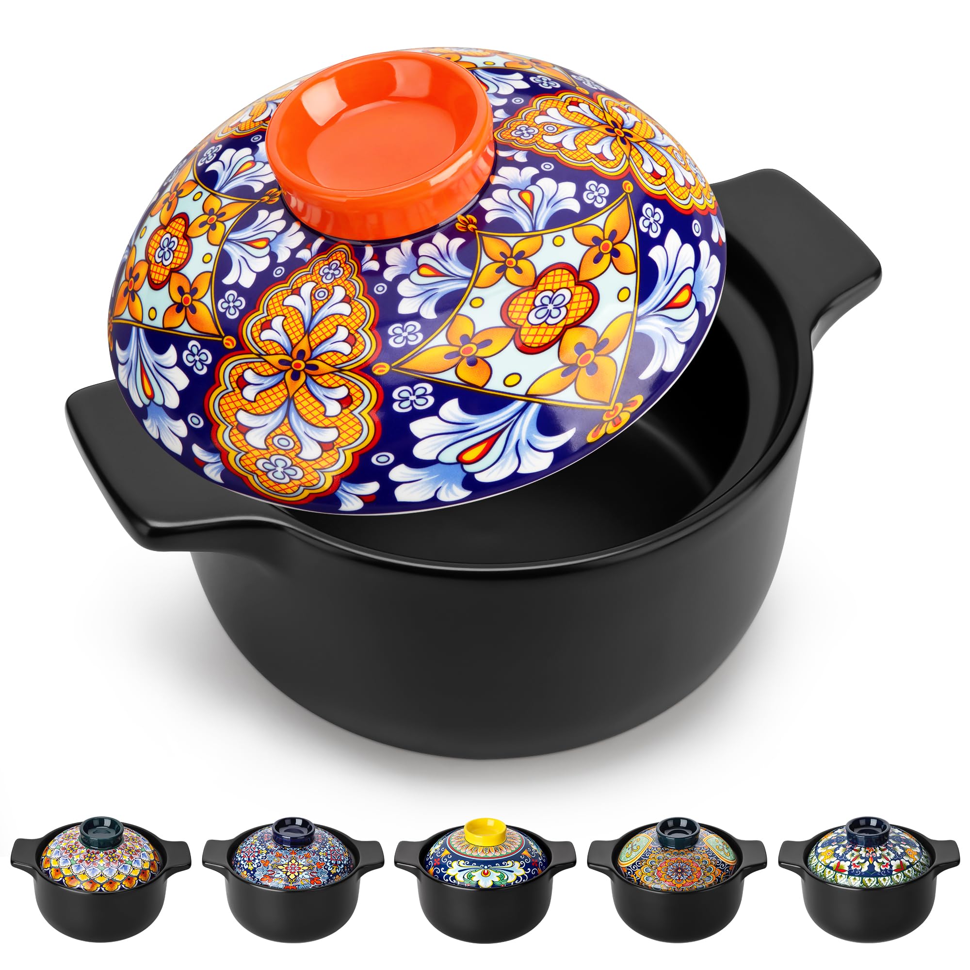 vancasso SIMI 3L Keramik-Kasserolle mit Deckel, gasherdgeeignet Schmortopf | Vielseitiger Bräter 23cm für Eintöpfe, Fleisch und Gemüse. Dichter Deckel schützt das Aroma der zubereiteten Speisen