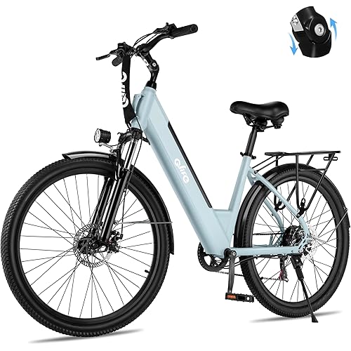 Qlife Cityone 26" Electric Bike for Adults, Peak 1000W/750W Step-Through Ebike, 40-55Miles Range, Up to 25Mph/22Mph, UL2849 Certified Removable Battery Ebikes with 7 Speed, Commuter E Bicycle