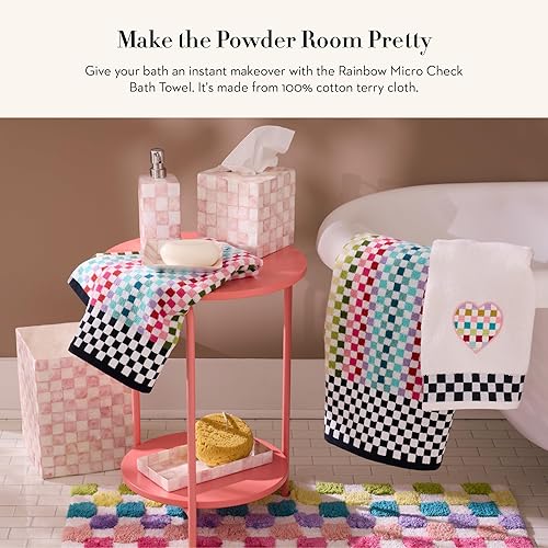 Miniatura 10 de MACKENZIE-CHILDS Toalla de baño, decoración de toalla de baño, toalla grande, a cuadros cortesanos