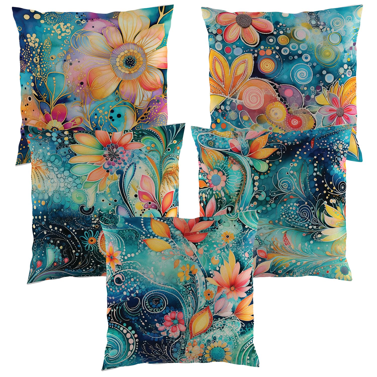 SCPmarts Abstract Printed Cushion Cover Home Decorative Pillow Cushion Covers for Sofa Soft Solid Square Throw Pillow Cushion Covers Satin Cushion Covers Set of 5 Size 16 x 16 Inch (Design 20) (B0D56JWHQH) Amazon Price History, Amazon Price Tracker