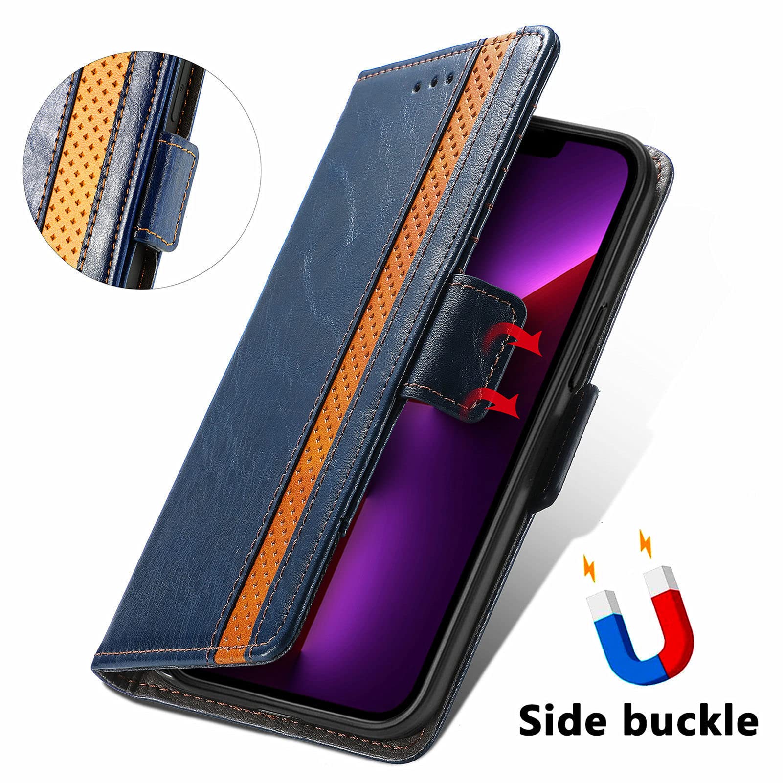 Cover per iPhone 16 Pro Max, con [Funzione Stand] [Slot per Schede] Flip Caso Portafoglio Custodia Compatibile iPhone 16 Pro Max Oro Rosa