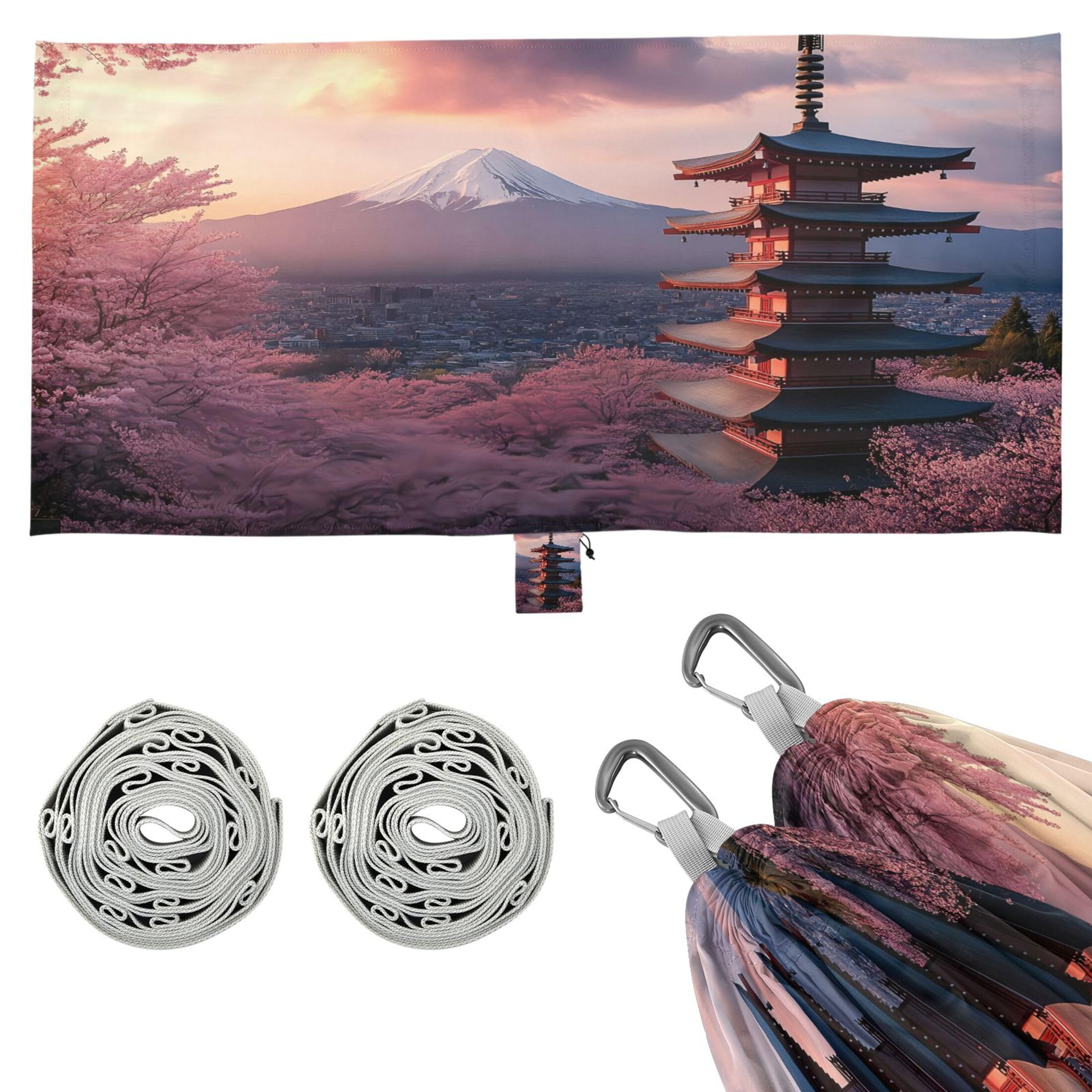 Takiito Pagoda Mountain Hammock 330 lb Capacity Travel Camping Hammock with Tree Straps, Portable Lightweight for Outdoor Beach Backpacking Backyard Patio