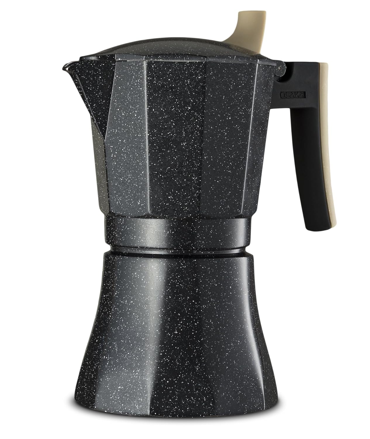 Osaka Stovetop Espresso Maker Aluminum with Marbled Coating, StoveTop Moka Pot"Nijo Castle