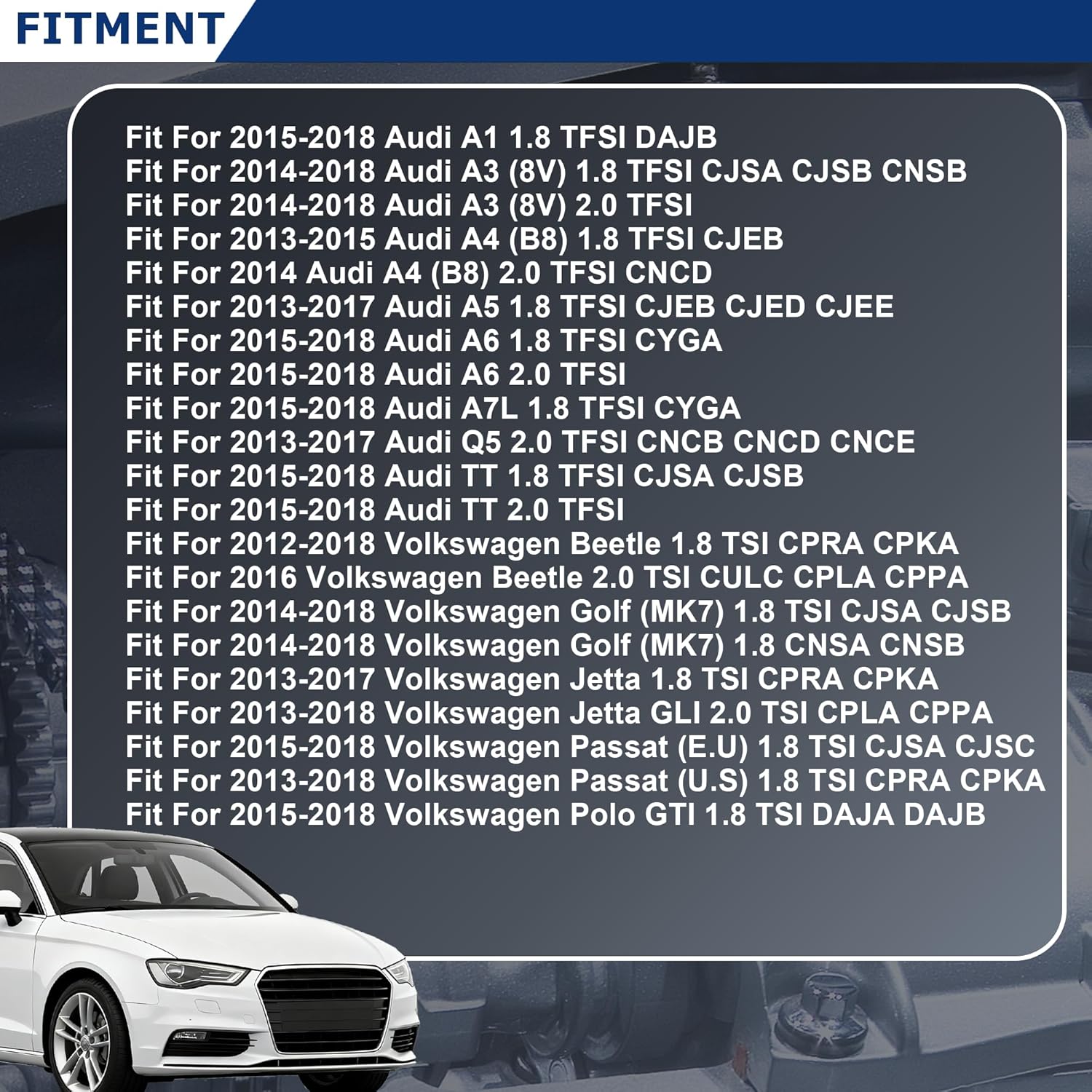 06K103085H 06K103483 HBK802 Engine Cylinder Head Gasket Set w/Head Bolts Kit ES72310 Fit for 2012-2018 Audi A3 A4 A5 A6 A7 Quattro Q3 Q5 Q7 S3 TT Volkswagen Golf 1.8T 2.0T