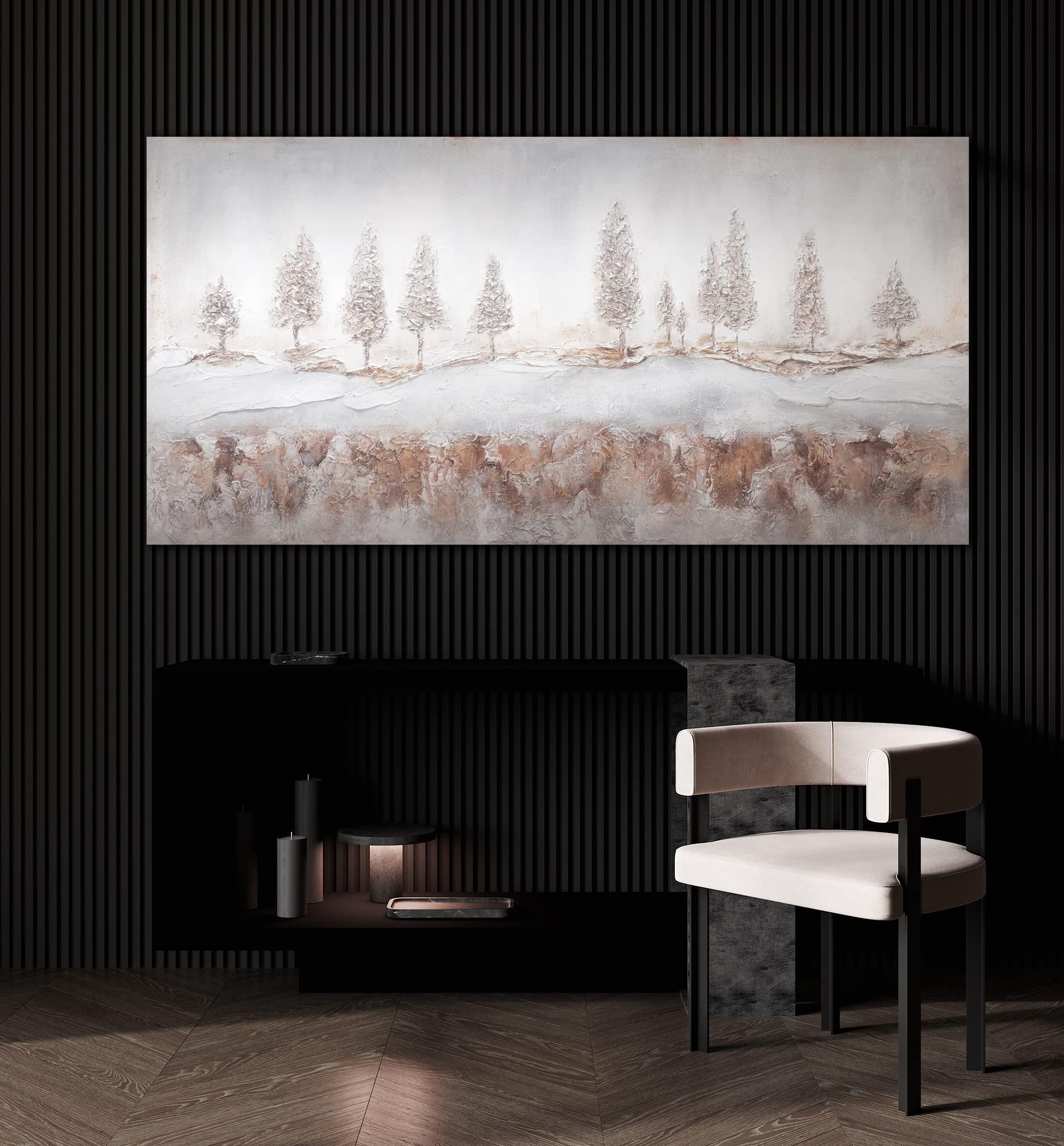 YS-Art Pittura acrilica su tela dipinta a mano Alba Arredamento del salotto tele per camera da letto texture, colori chiari 120x60 cm