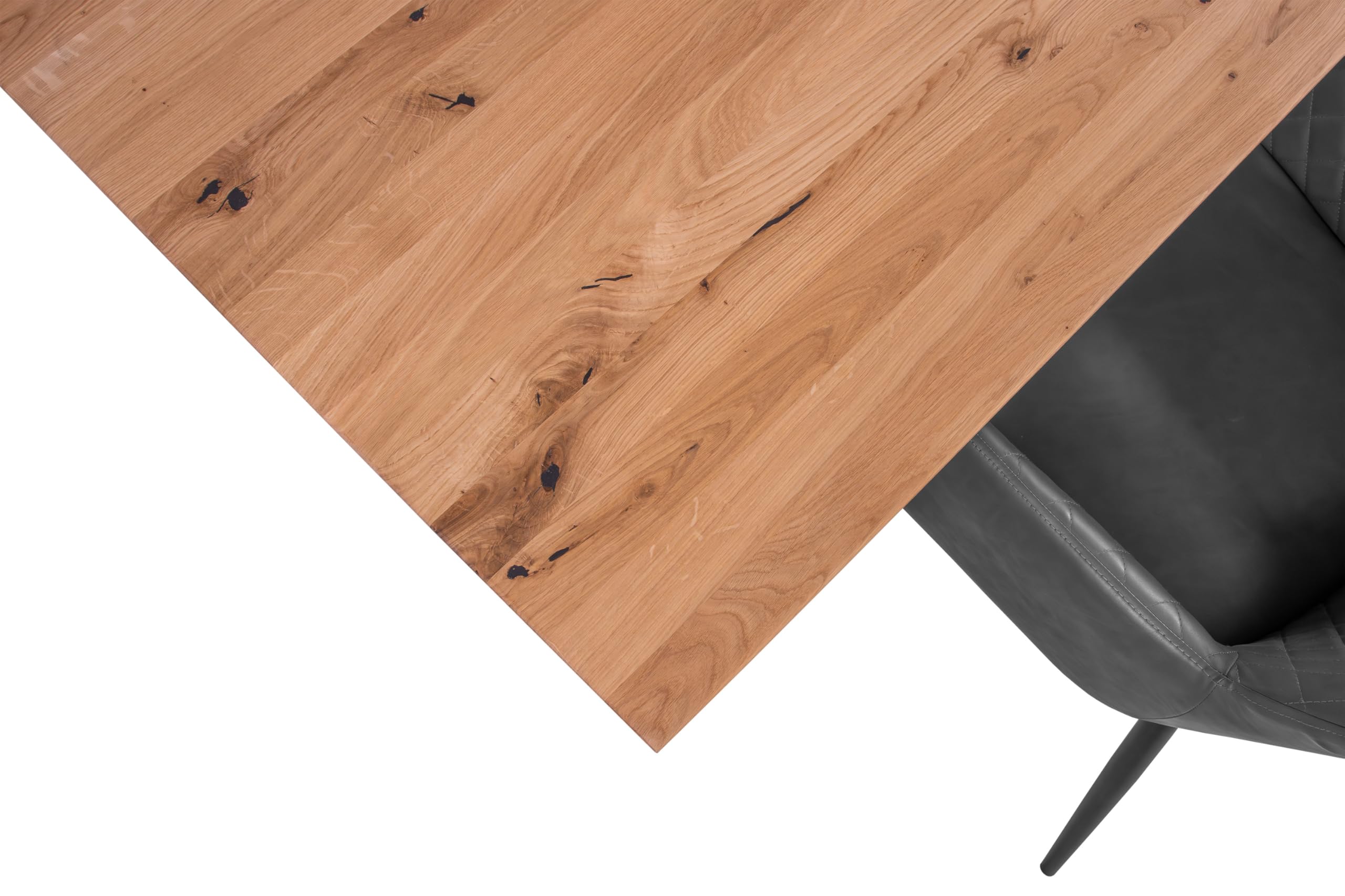 SAM Esstisch Lotte 180x90 cm Eiche Schweizer Kante U-Gestell schwarz