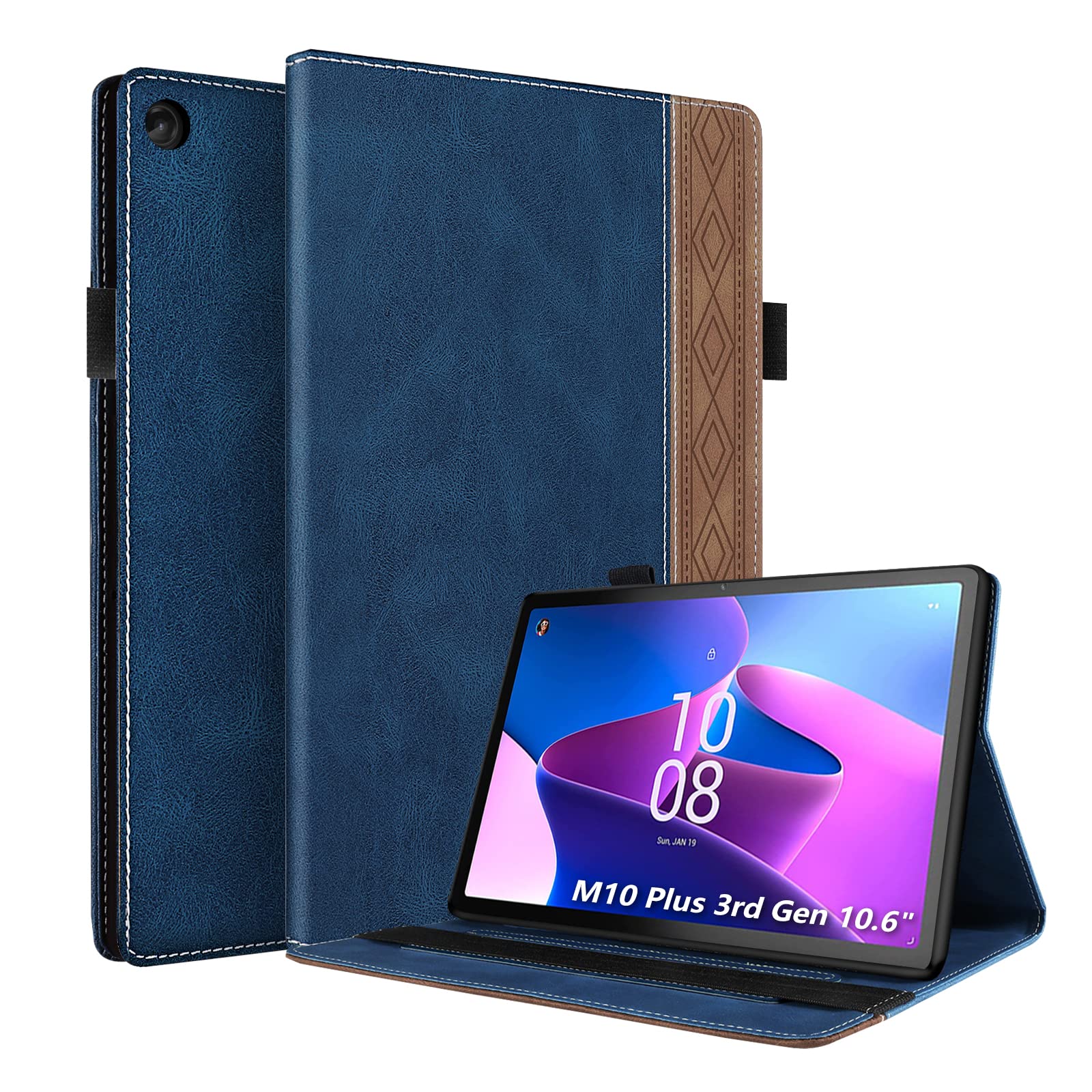 Lenovo Tab M10 Plus 10,6 pollici 2022 di terza generazione (TB-125F/TB-128F), in pelle PU, sottile, pieghevole, leggera, custodia protettiva con funzione sleep/wake automatica, per Lenovo Tab M10