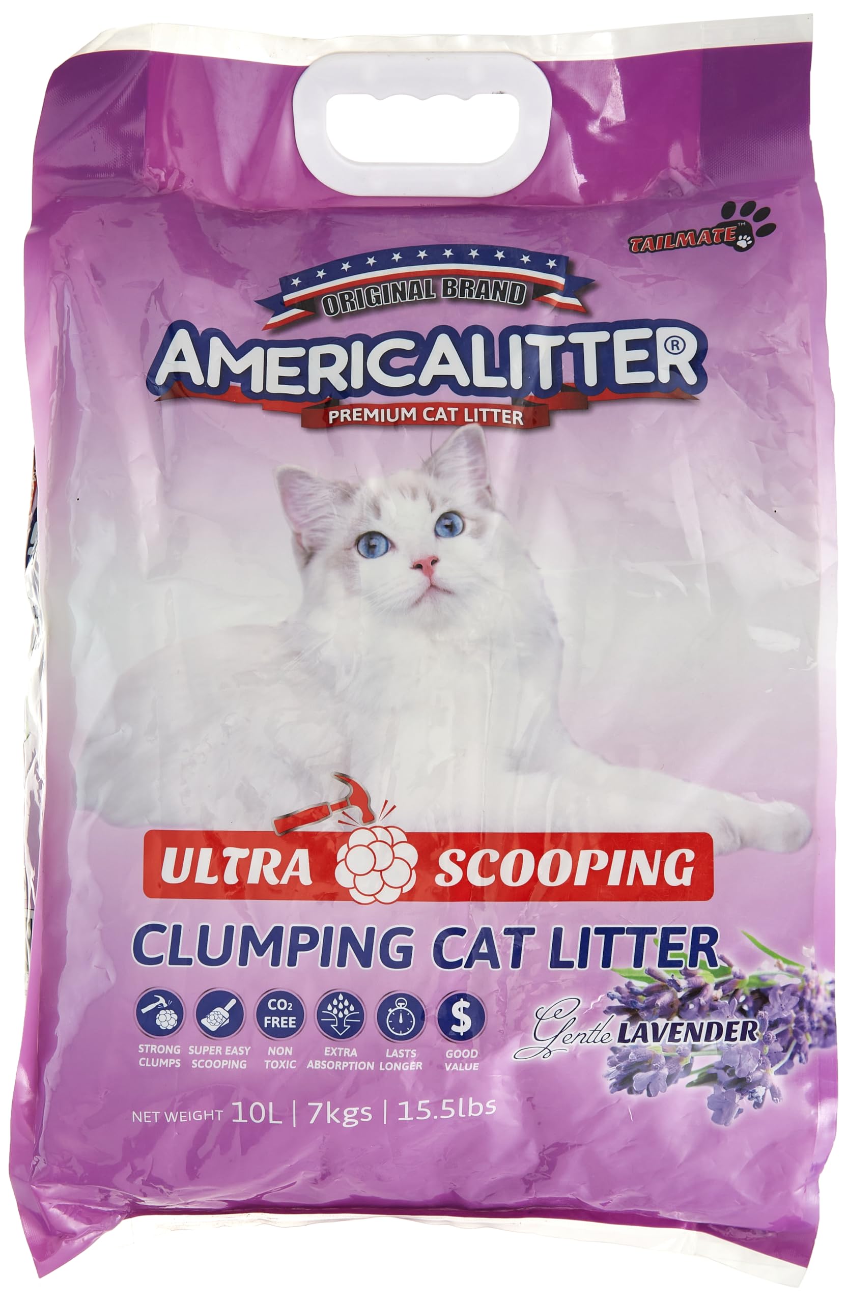 America Litter Ultra Scooping Lavender Seal Cat Litter, 10 Liter Capacity