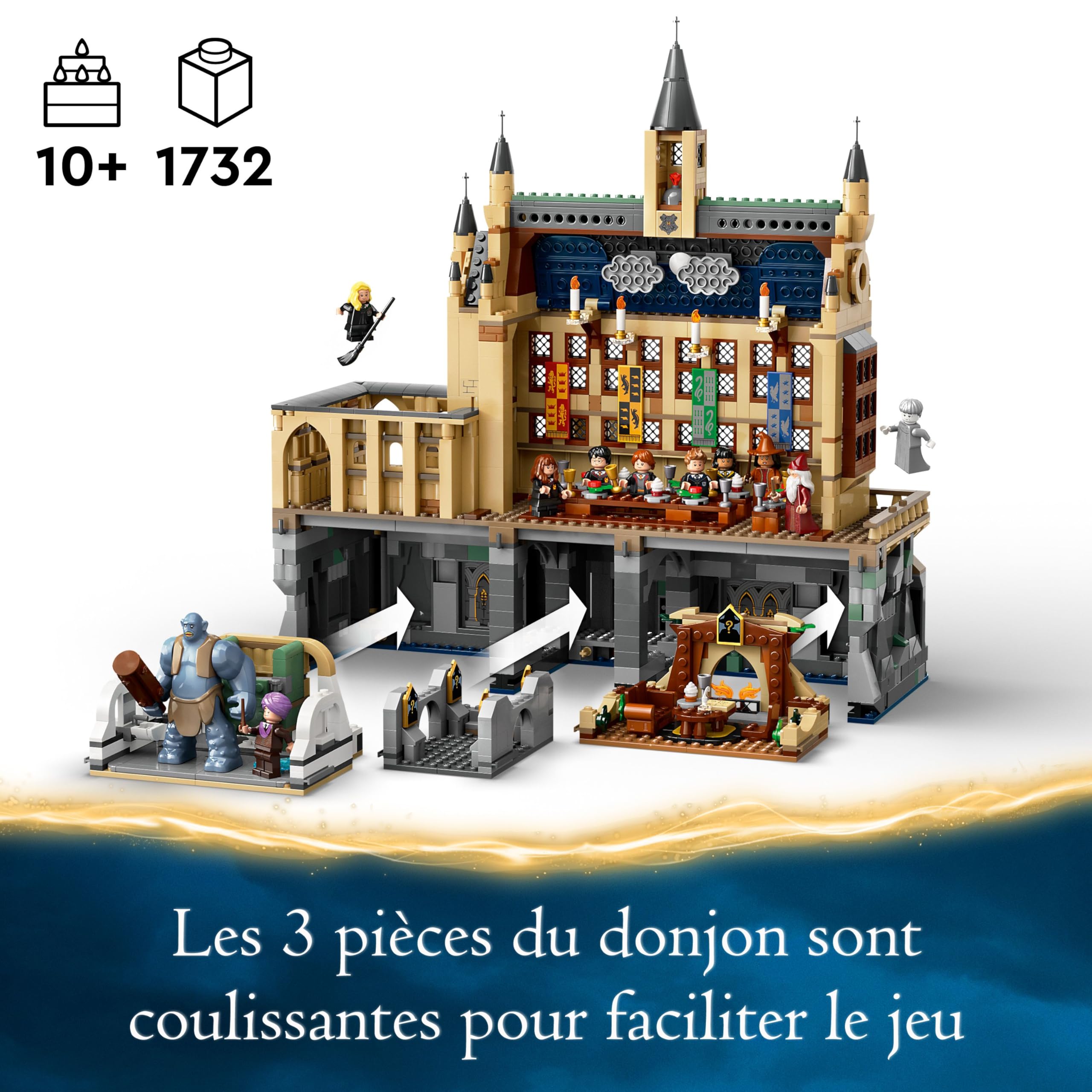 LEGO Harry Potter Le Château de Poudlard : la Grande Salle - Set à Collectionner - 11 Minifigurines, Dont Hermione Granger - Cadeau Magique pour Garçons, Filles et Fans de 10 Ans et Plus 76435