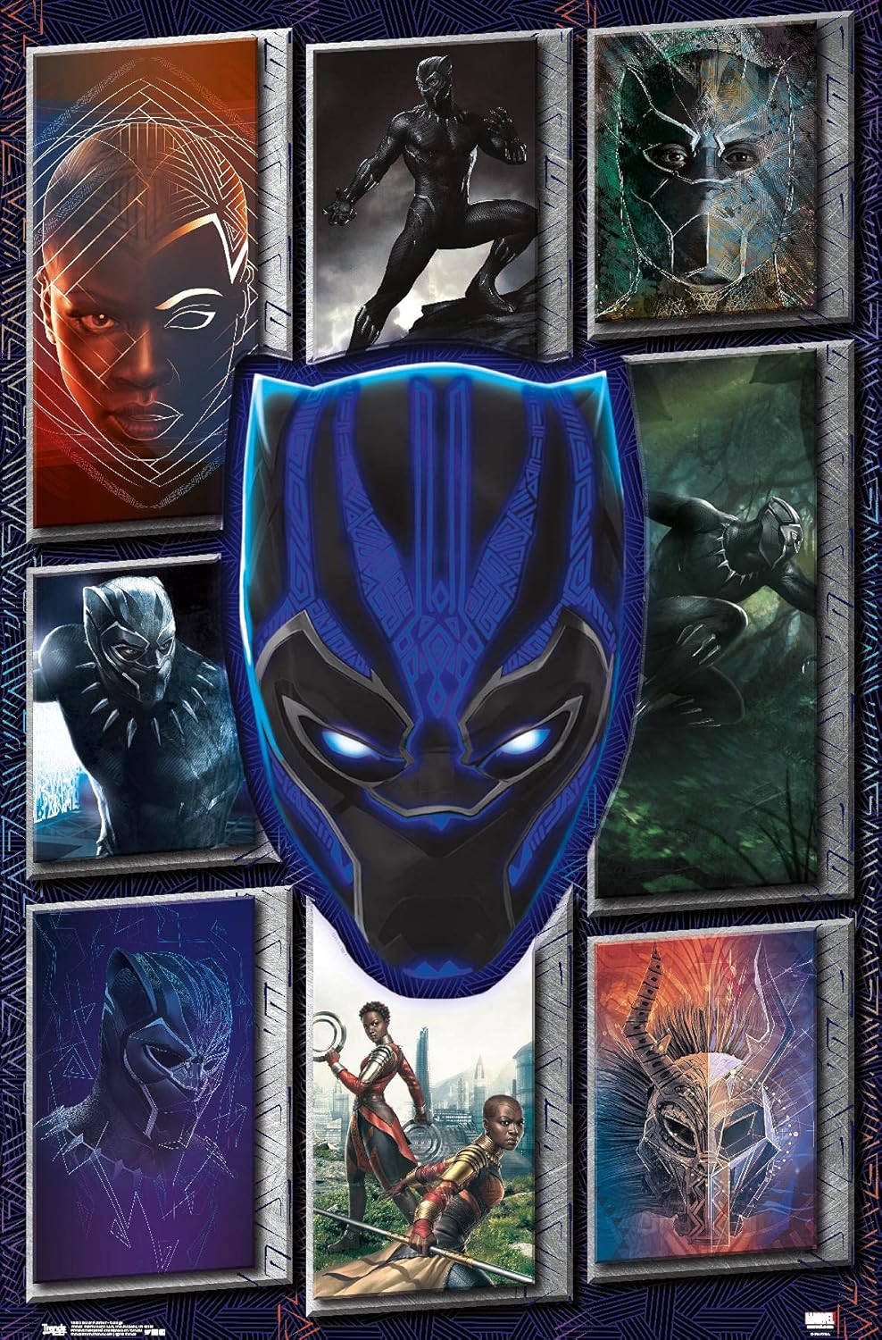 Trends International Marvel Cinematic Universe - Black Panther - Collage Wall Poster, 22.375" x 34", Premium Unframed Version