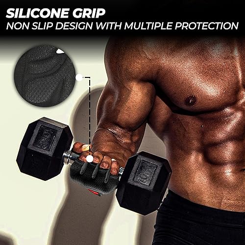 Miniatura 7 de FIGHTSENSE Guantes de entrenamiento para hombres y mujeres, guantes de levantamiento de pesas con palma acolchada de silicona antideslizante,