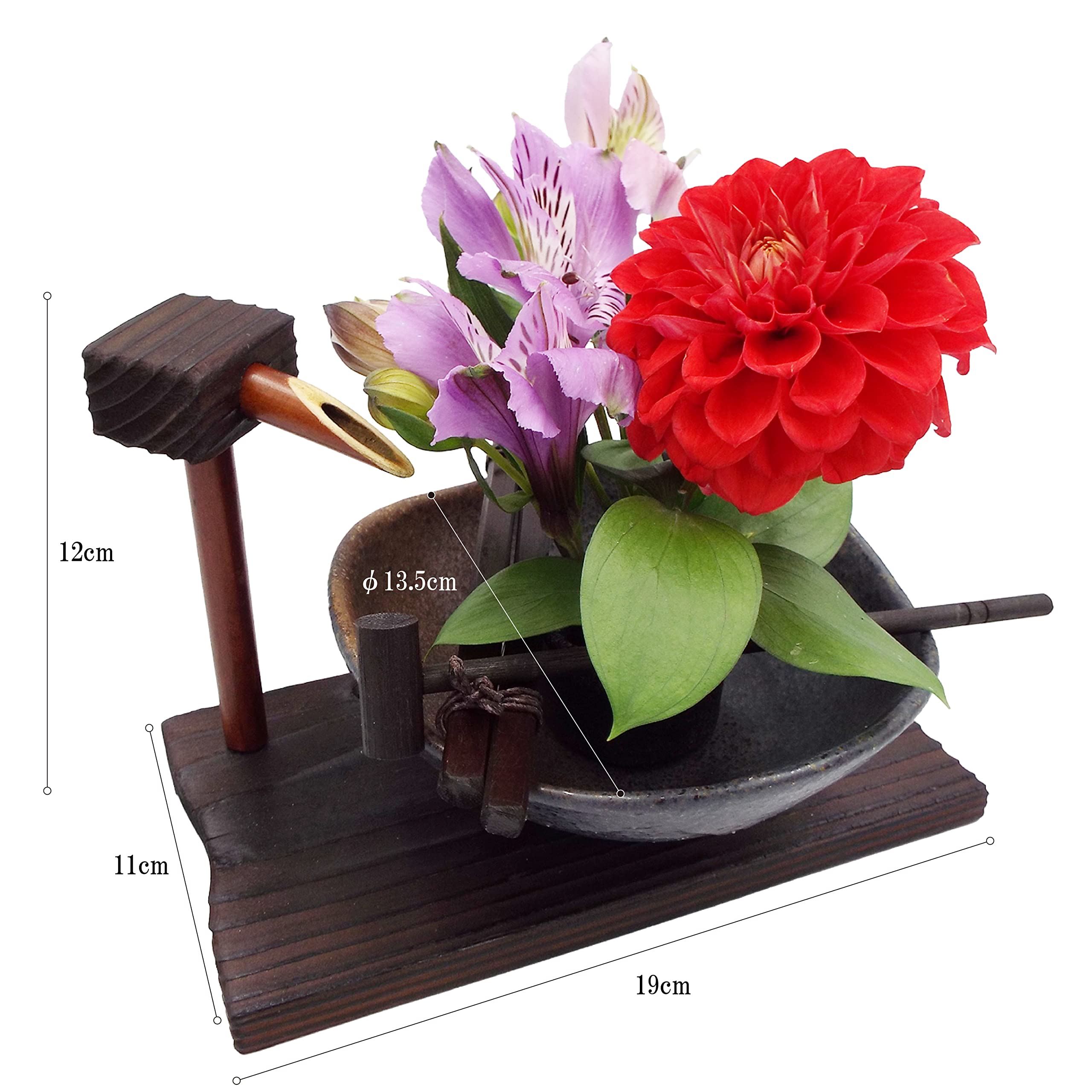 Amazon.co.jp: 花つくばい 生花用の花器 水盤 陶器 ブラック
