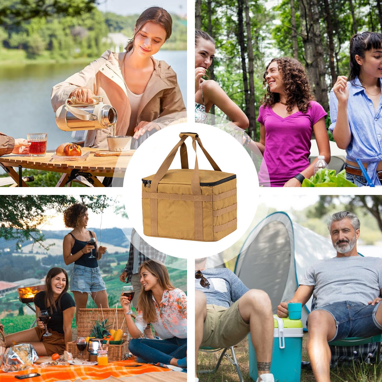Torba Biwakowo-Kempingowa Ergonomiczny Organizer W Formie Pojemnika | Torba Kempingowa Typu Tote Na Podróże, Kemping, Akademik, Łódź, Kajak Oraz