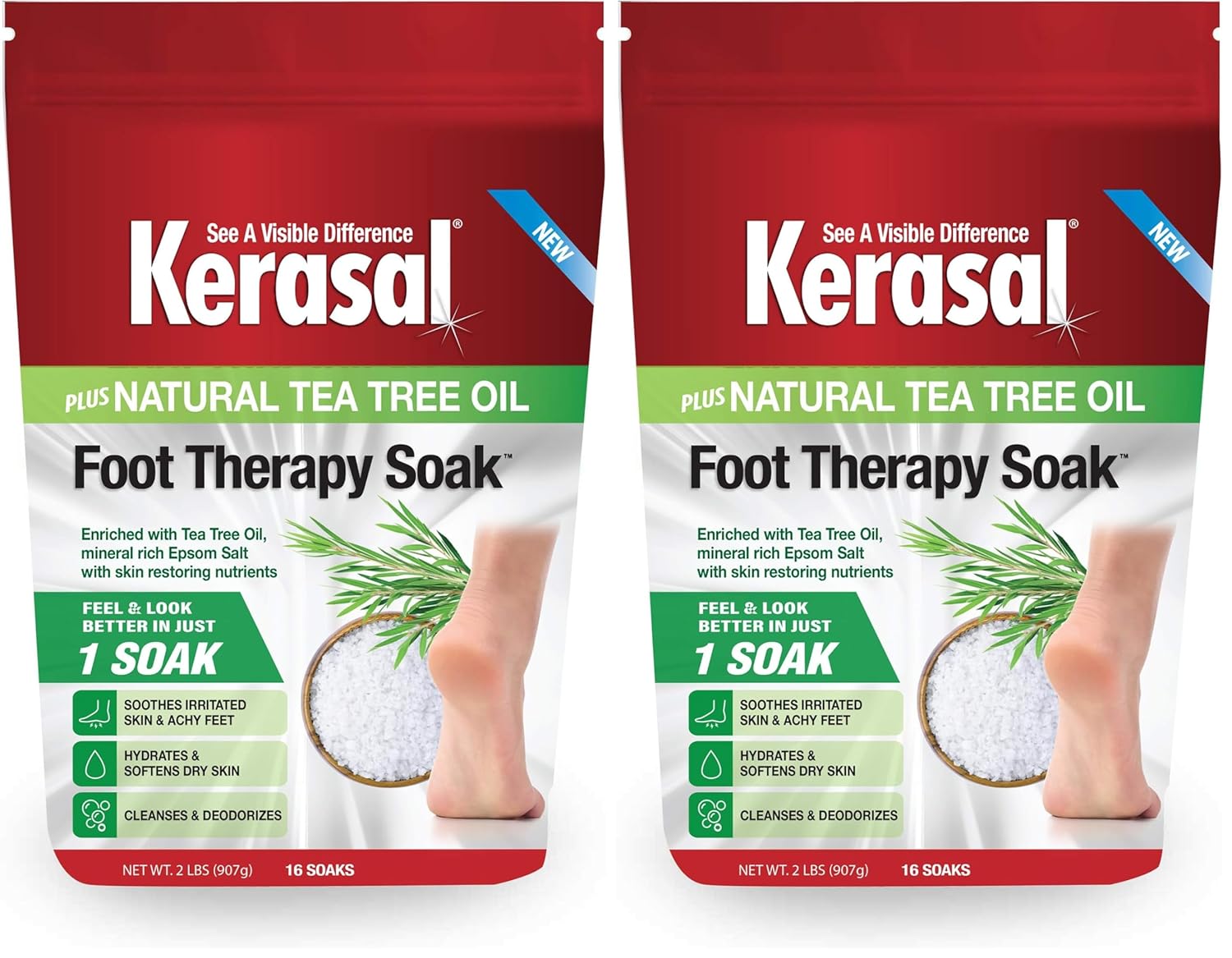 Kerasal Foot Therapy Soak, Foot Soak for Achy, Tired and Dry Feet, 2 lbs and Kerasal Nighttime Intensive Repair Foot Masks, Foot Mask for Cracked Heels and Dry Feet, Two Pairs (Pack of 2) Kerasal Foot Therapy Soak, Foot Soak for Achy, Tired and Dry Feet, 2 lbs and Kerasal Nighttime Intensive Repair Foot Masks, Foot Mask for Cracked Heels and Dry Feet, Two Pairs (Pack of 2)