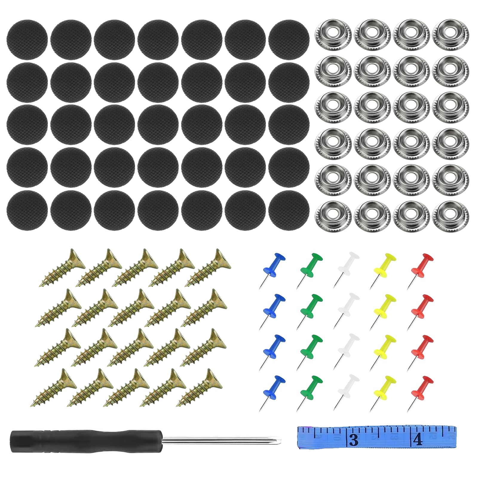 65Pcs Kit Riparazione Cielo Auto, Vite Per Riparazione Tetto Auto, Rivetti per Riparazione Tetto Auto, Universali Riparazione Rivetti Pulsante con Vite, Ripara Cielo Auto Set Riparazione Cielo Auto