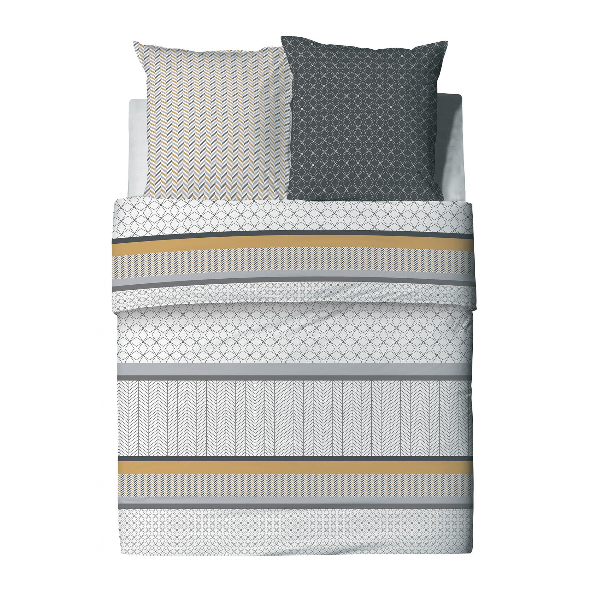Les Ateliers du Linge Parure de lit 2 Personnes Gosipi avec Housse de Couette et taies d'oreiller Imprime 260 x 240 cm