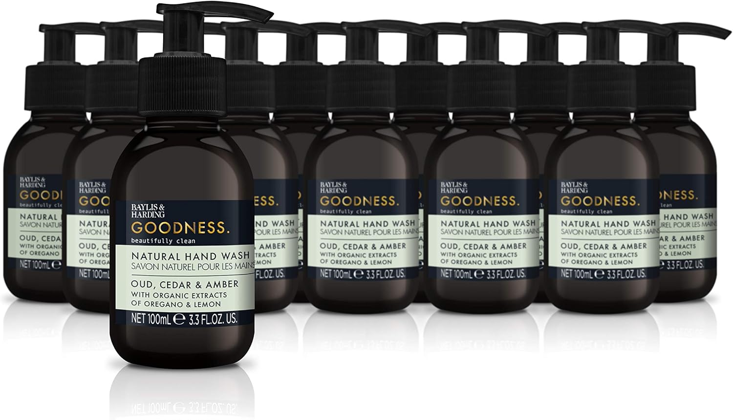 Baylis & Harding Goodness Oud, Cedar & Amber 100ml Hand Wash Pack of 12