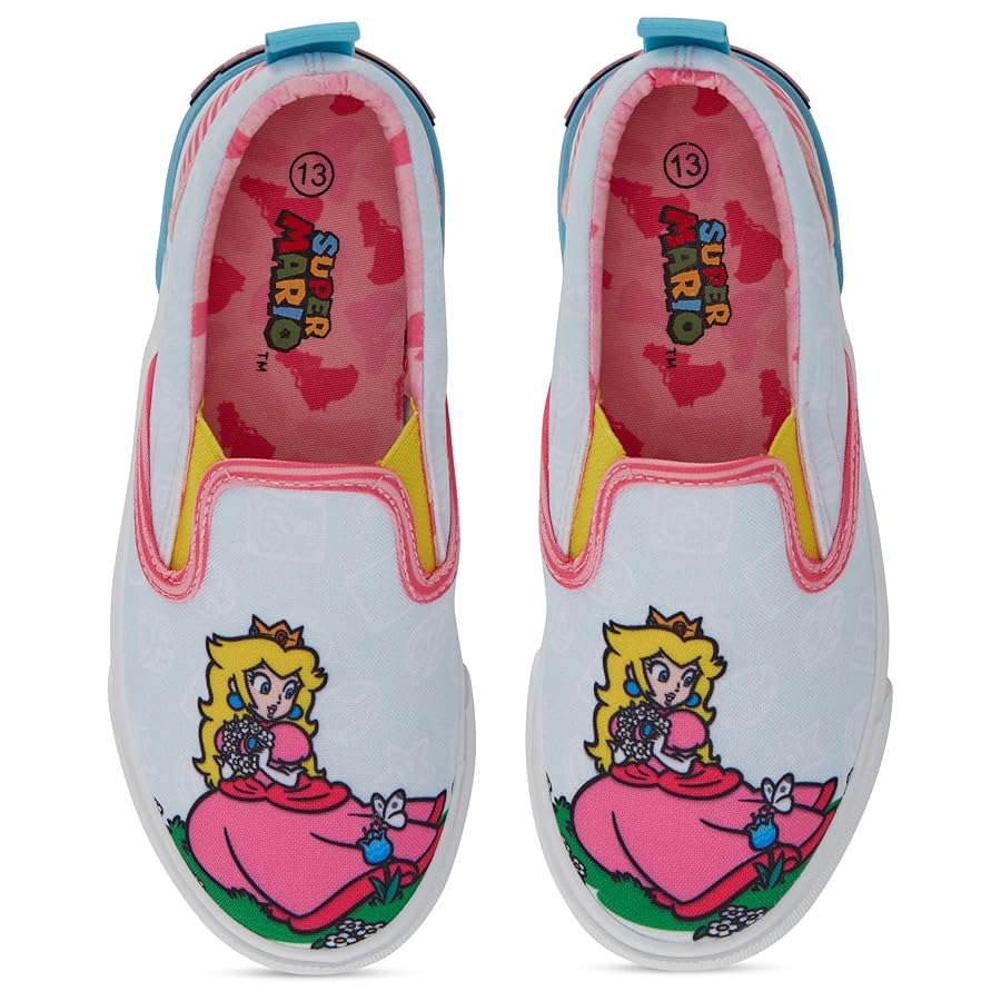 Amazon.com | Nintendo Girls Peach Slip On Sneakers - Super