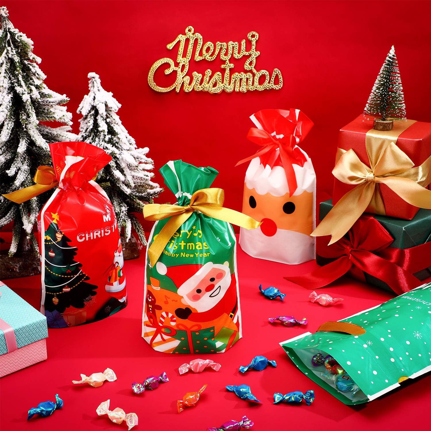 Limited Discount 60 Pieces Christmas Candy Plastic Drawstring Bags Merry Christmas Treat Bags Cookies Bags for Christmas Party Birthday Party Snack Wrapping Wedding Present Party Favor Free Shipping 🛒 60 Pieces Christmas Candy Plastic Drawstring Bags Merry Christmas Treat Bags Cookies Bags for Christmas Party Birthday Party Snack Wrapping Wedding Present Party Favor
