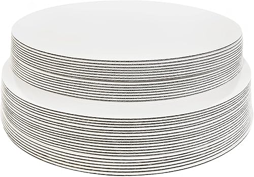 Miniatura 1 de 35 piezas Tabla redonda para tartas de 10 pulgadas, desechable, base circular para tartas, base redonda revestida de 10 pulgadas, paquete de 35