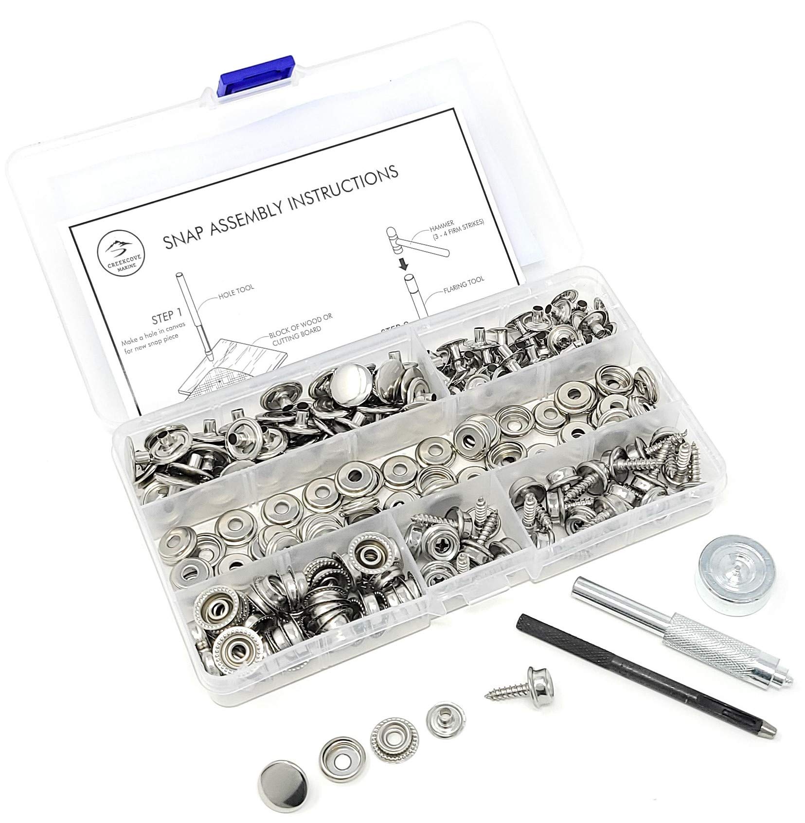 Buy CreekCove Marine Canvas Snap Button Kit 228 Piece Marine Grade