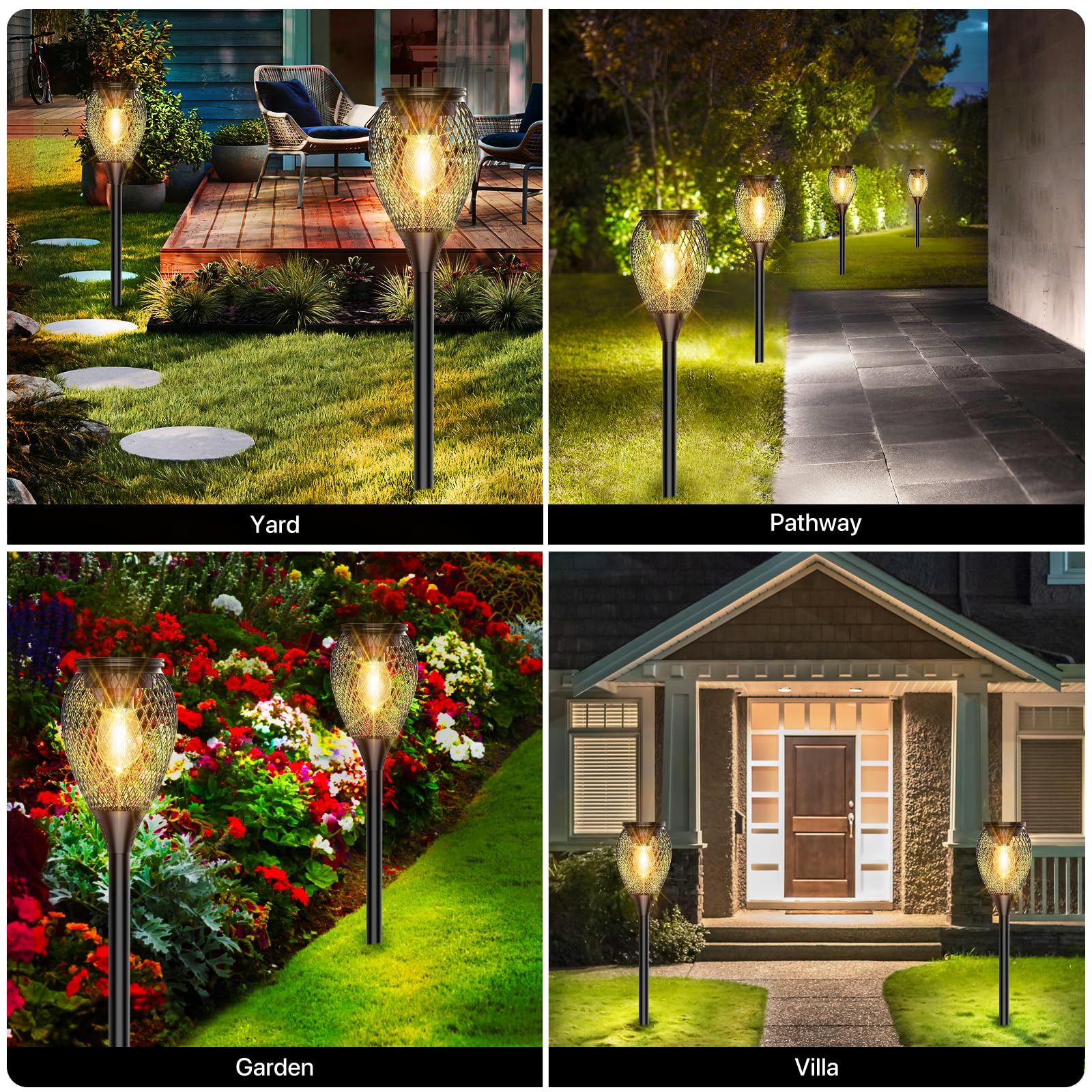 どんなお家にも馴染む　ソーラーライト　ガーデン　屋外　照明 Amazon.co.jp: Kordain ソーラー通路ライト 4個パック ソーラー