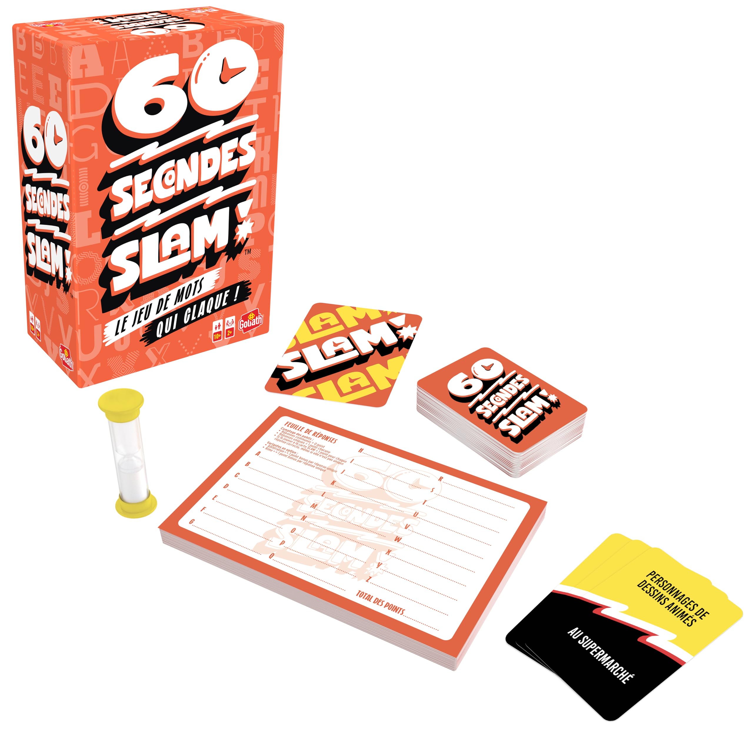 Goliath – 60 Secondi Slam – Gioco d'Atmosfera di Velocità & Lettere – per Adulti e Bambini a partire dagli 8 anni – Piccolo vassoio rivisitato – Sfida Temporizzata 1 Min – Gioco da tavolo Formato