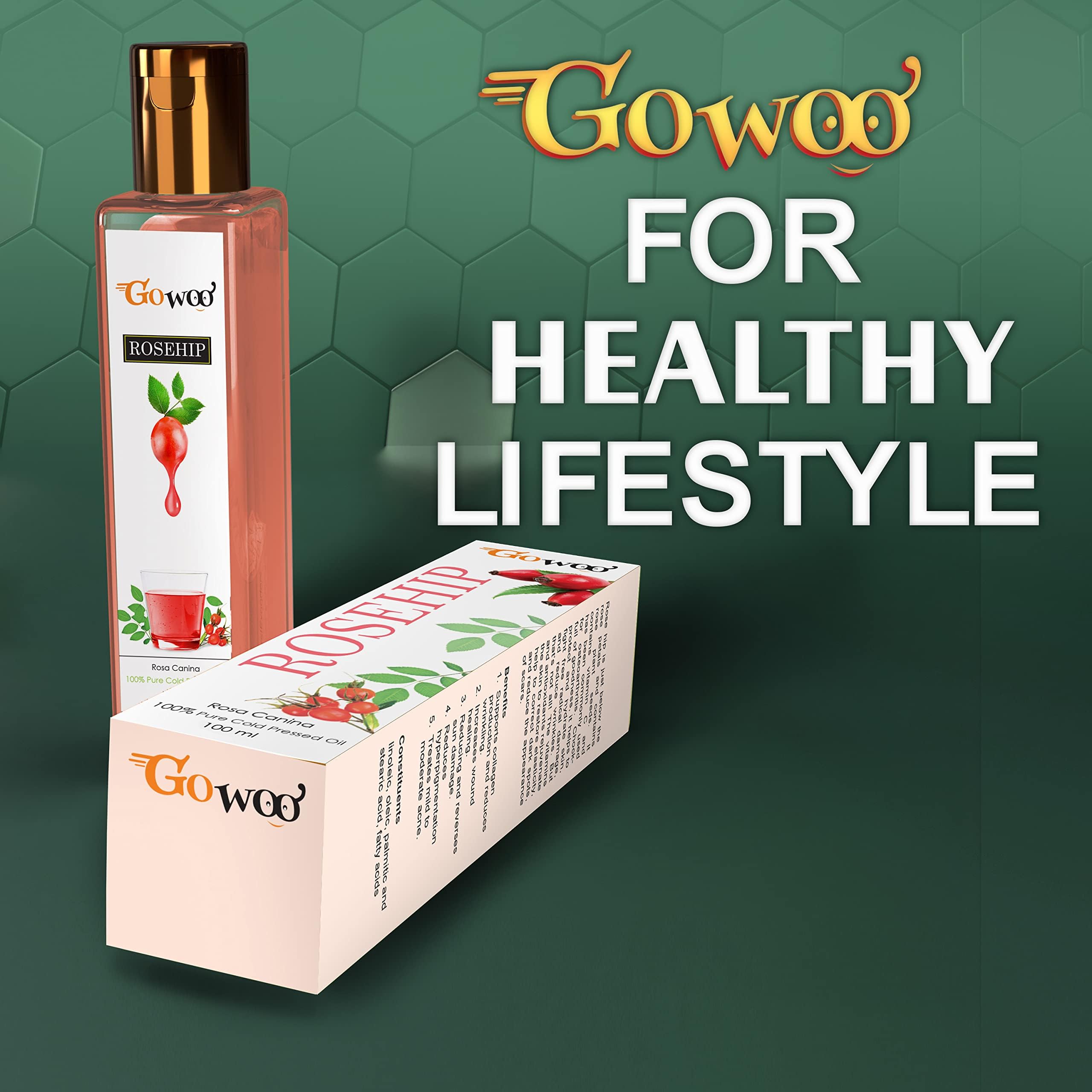 GO WOO100% Pure rosehip seed carrier oil good for hair 100ML