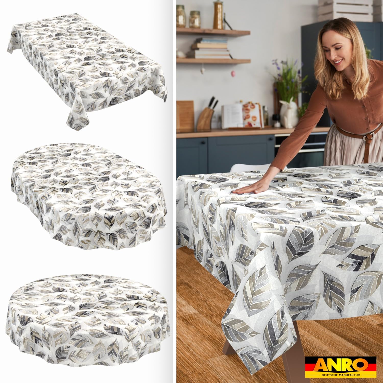 ANRO Obrus zmywalny Liście 300x140 cm ogrodowy