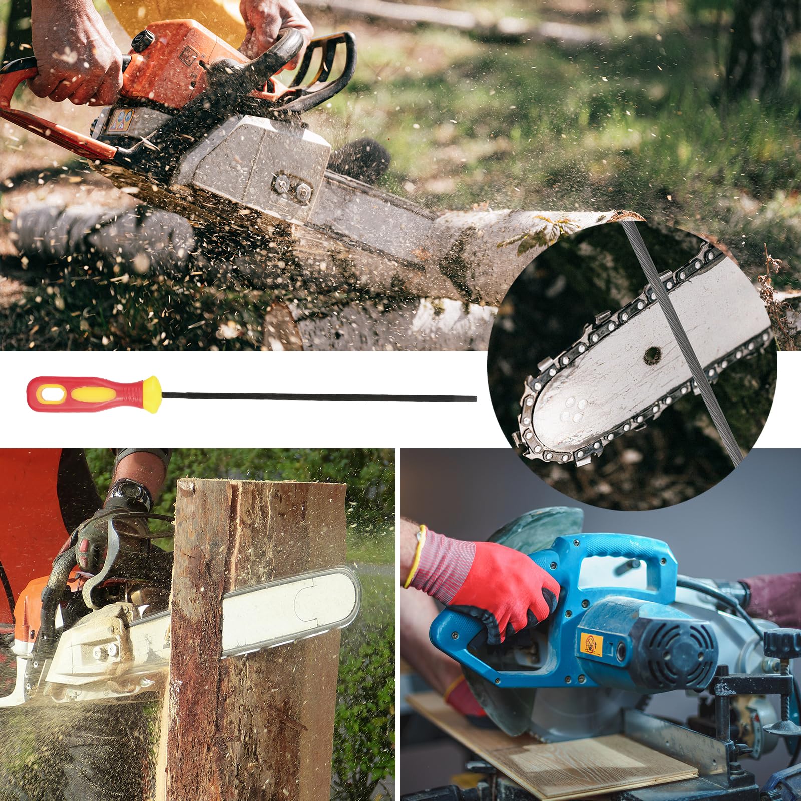 PATIKIL Tronçonneuse Chaîne Affûtage Lime, 2 Paquet 3/16