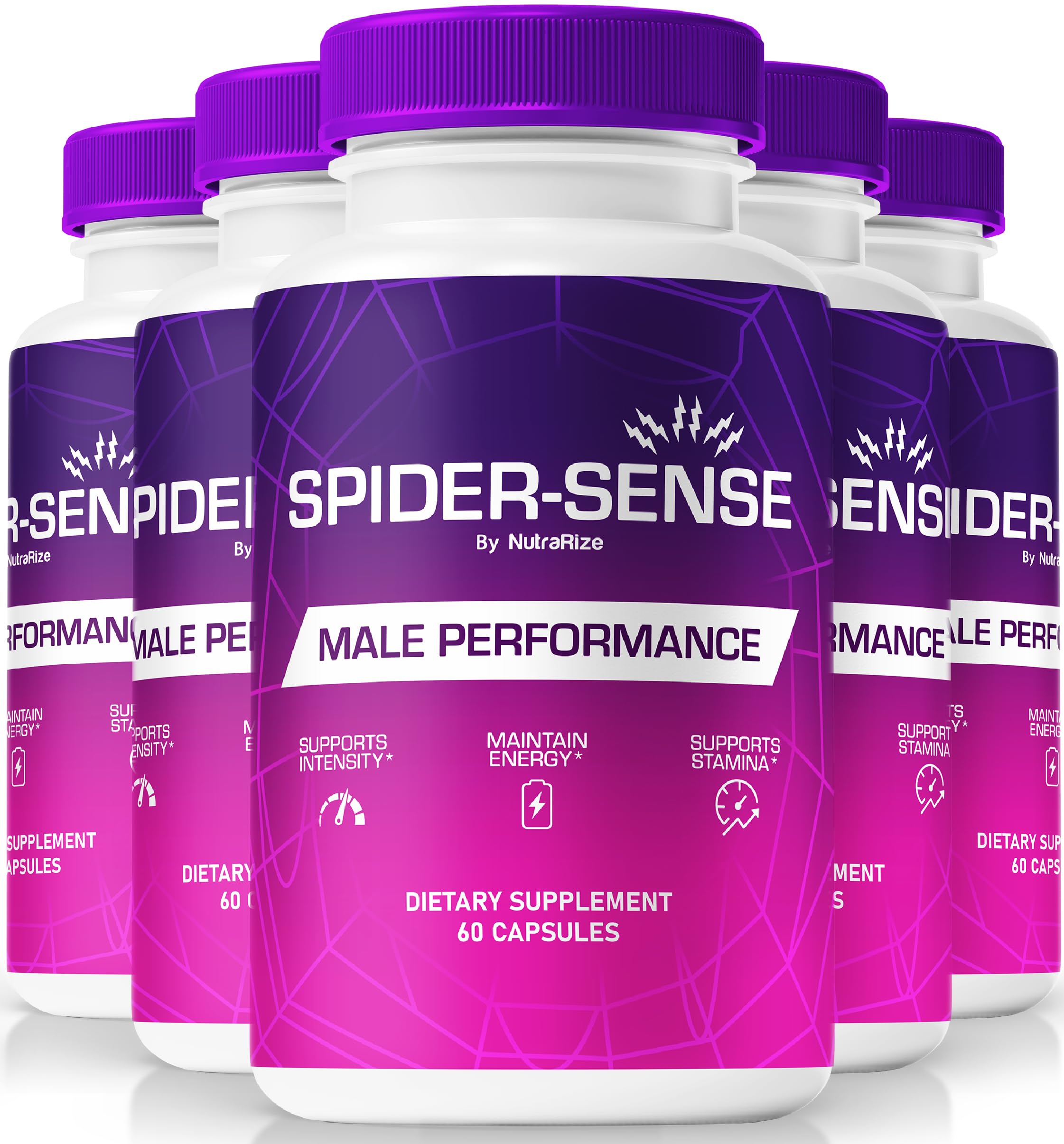 (5 Pack) Spider-Sense Pills, Official Spider Sense Pills for Men, All-Natural Male Capsules for Energy, Stamina and Peak Performance, Premium SpiderSense Formula Review (300 Capsules)