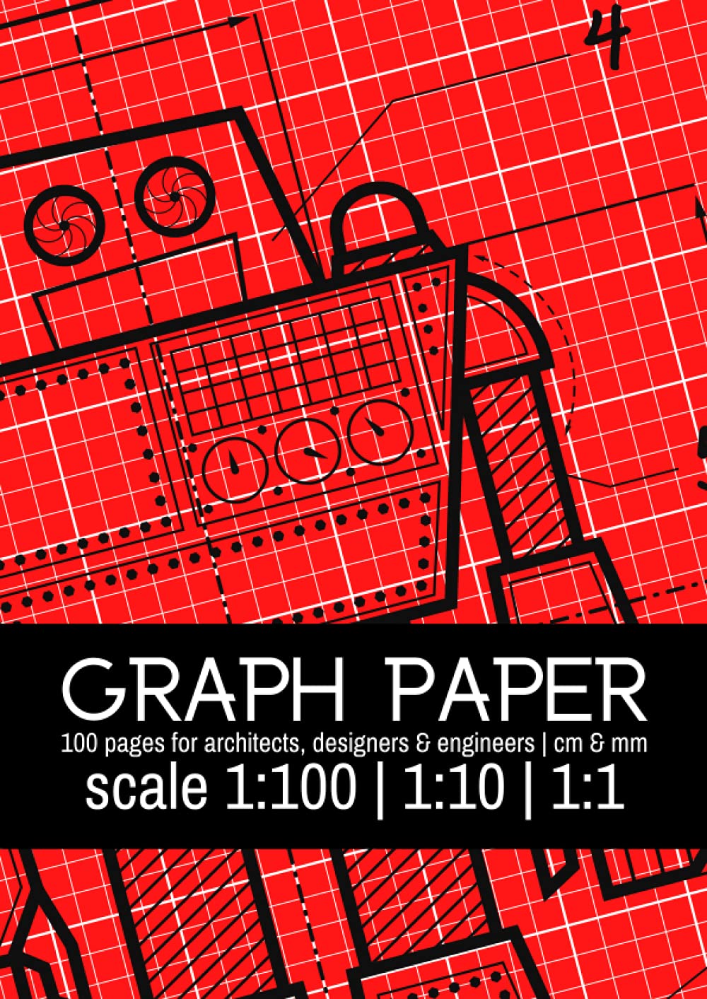 Graph Paper | metric scale 1:100 | Notebook for Architects, Engineers & Designers |: 100 pages | Light Grey Grid | Centimeter & Millimeter Paper for ... Drawing A4 (21x 29,7 cm , or 8.3” x 11.7” )