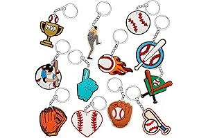 Batiyeer 36 Pack Sports Keychains Baseball Key Ball Keychain Bulk for Sports Birthday Party Favors