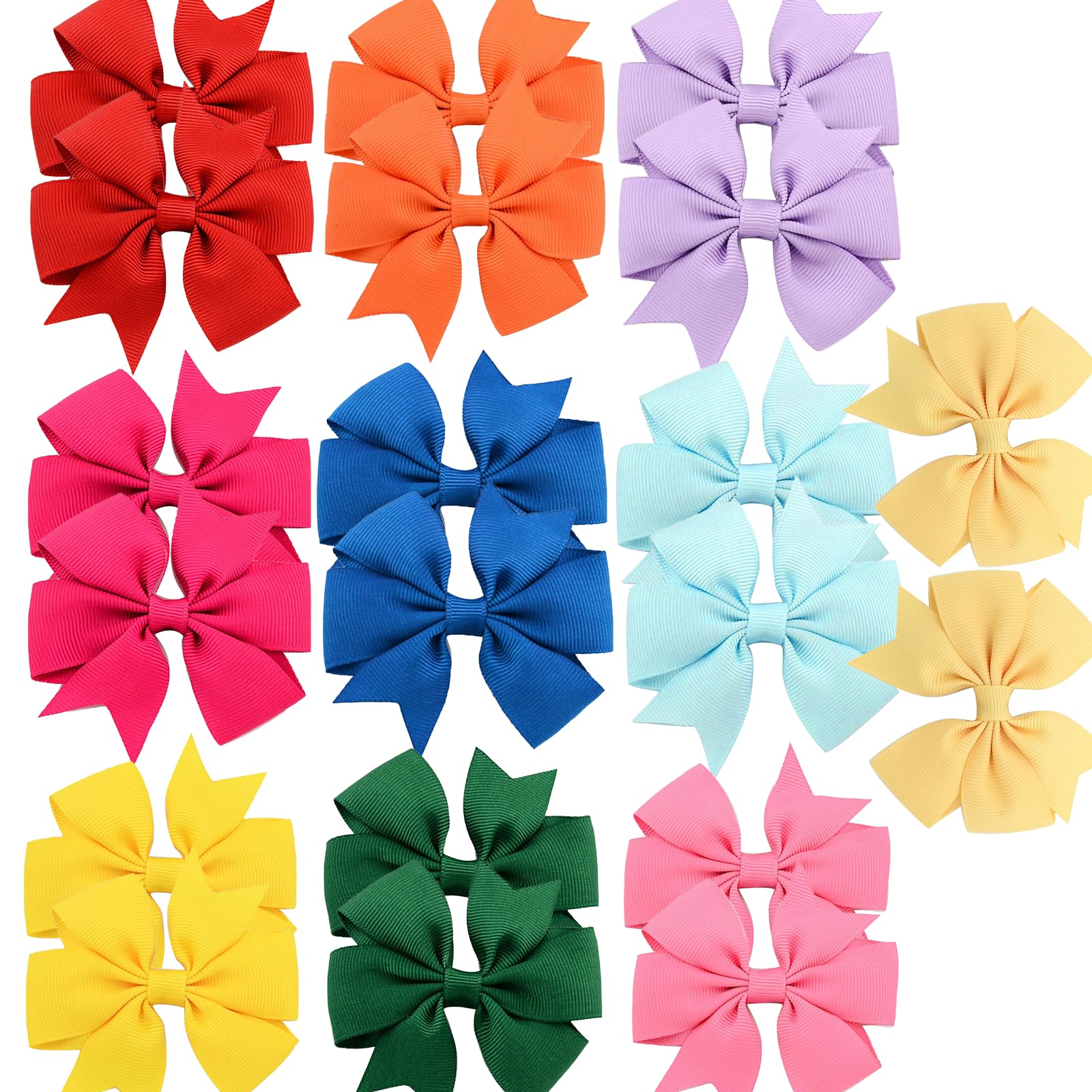 Cosyhav Hair Bows,Hair Bows For Girls,Grosgrain Ribbon Hair Clips Suitable For Baby,Toddlers,Little Girls(10 Colors,20pcs)