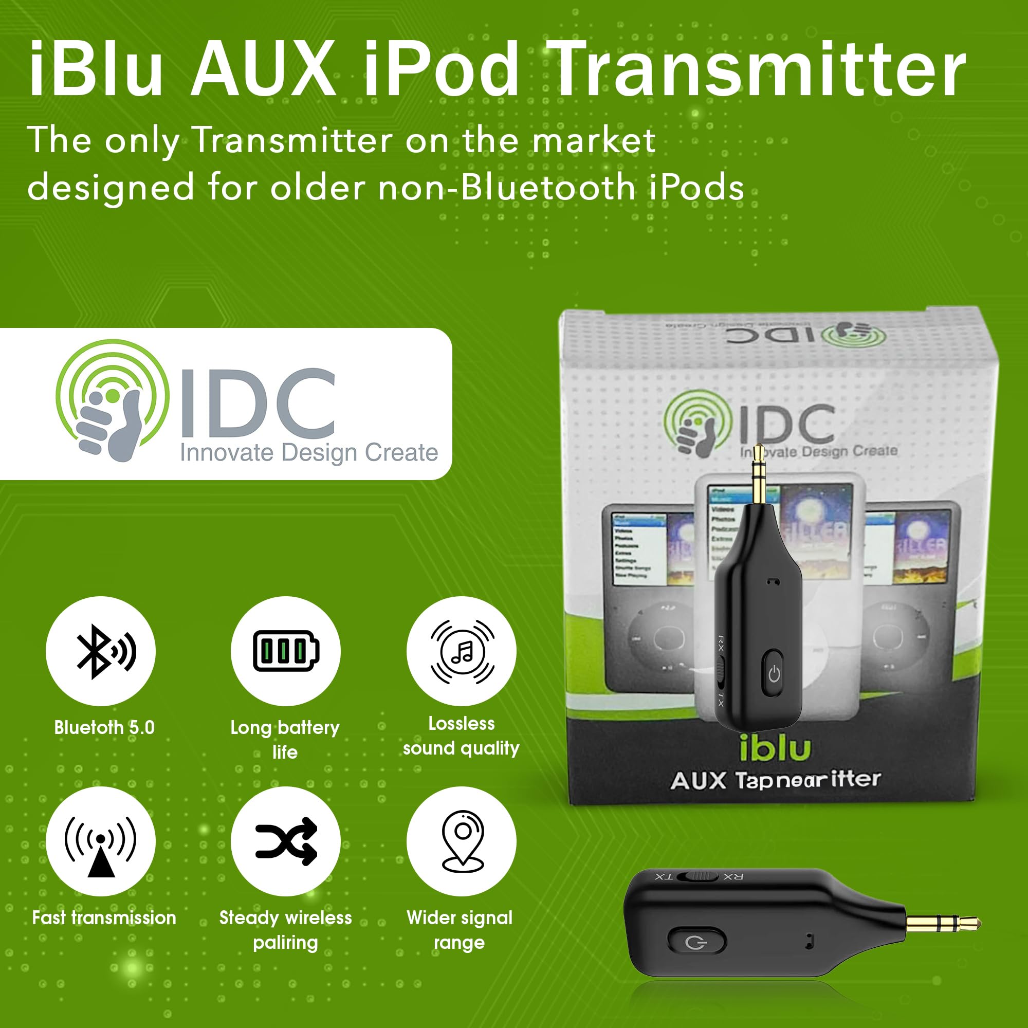 Nadajnik AUX Bluetooth iPod - Bezprzewodowe przesyłanie