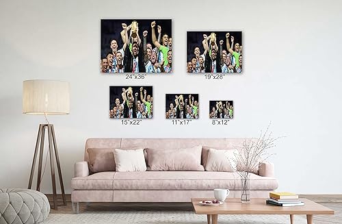 Miniatura 2 de SpiritualHands Lionel Messi - Póster en lienzo de Messi Argentina, póster de fútbol de Leo Messi para dormitorio de niños, 8 x 12 pulgadas, listo