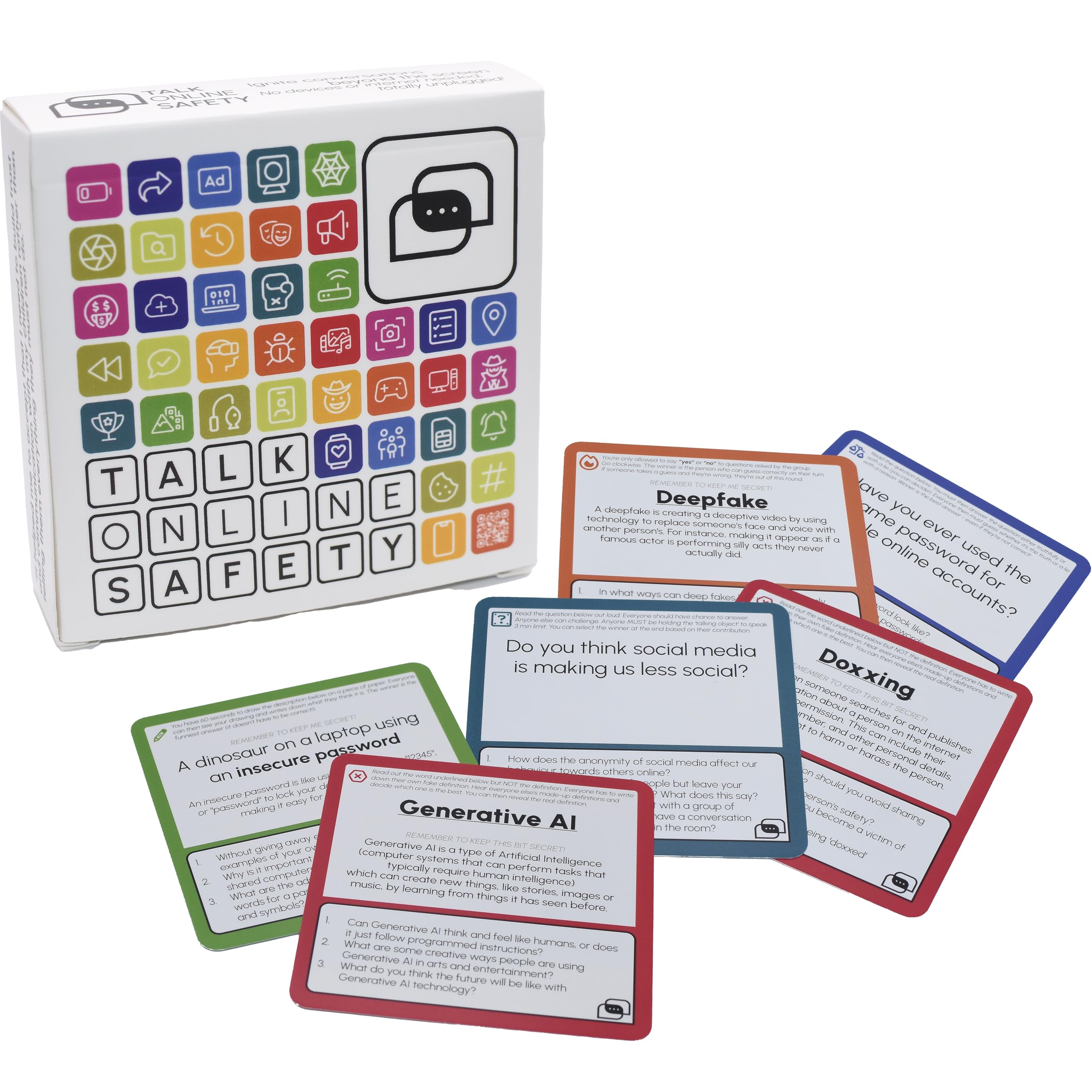 Internet Safety Card Game - Talk Online Safety | Family Friendly Game | Ideal for ages 11+/teens/adults | 2+ players | How to stay safe online | Talk to your teen