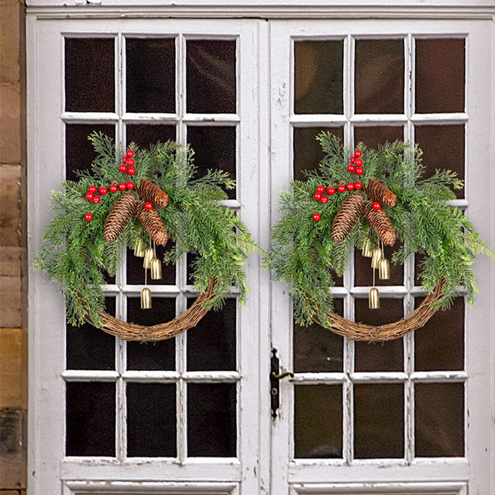 Ghirlanda di Natale per la Porta d'ingresso Ghirlande Natalizie Decorazioni Ghirlande finte per Esterni Ghirlande Natalizie Decorazioni Invernali per la casa