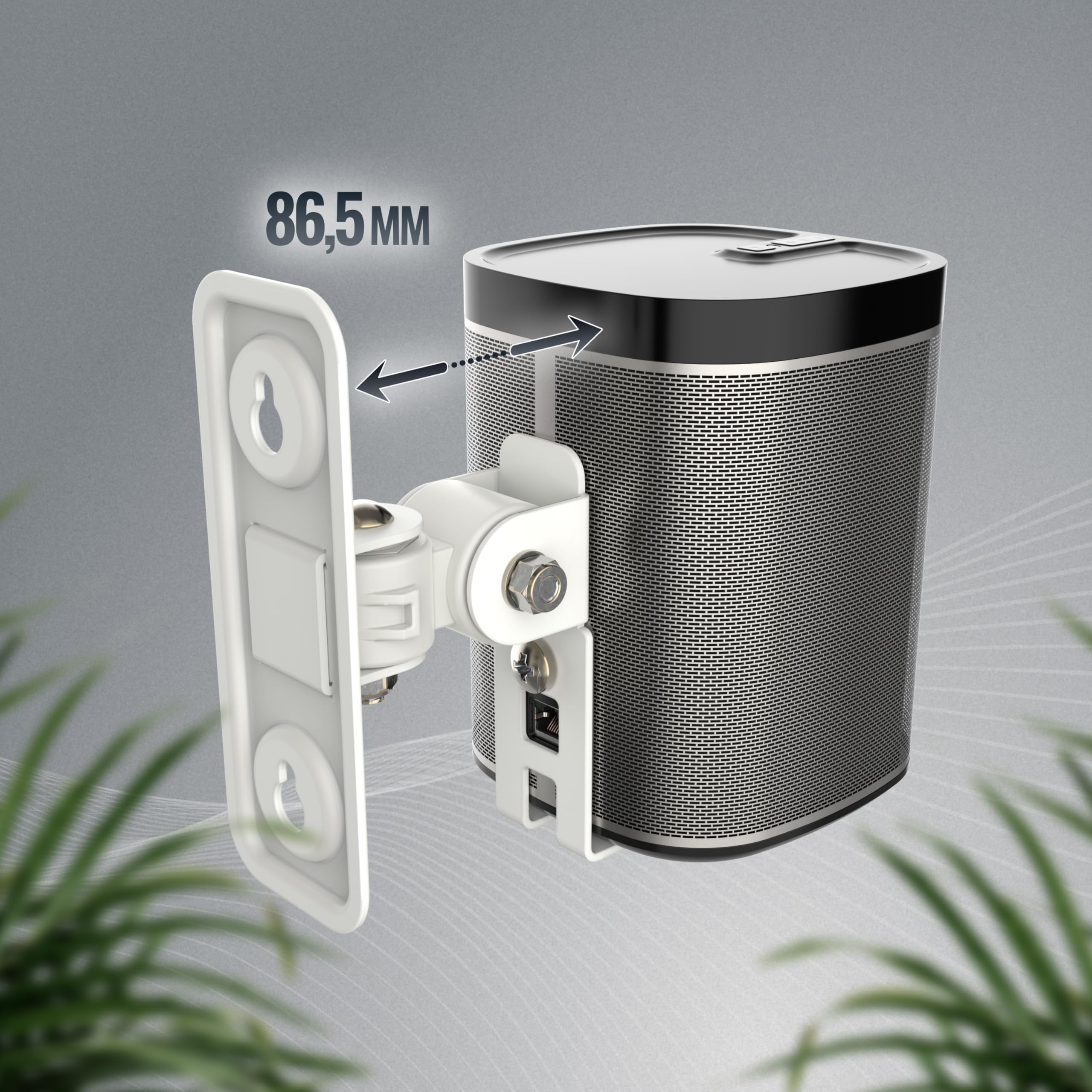 RICOO Uchwyt Ścienny do Głośnika, Kompatybilny z SONOS Play:1™, Uchwyt LH431-W Wychylny, Pochylny, HiFi Audio Boxing, Zawieszenie, Głośnik Ścienny