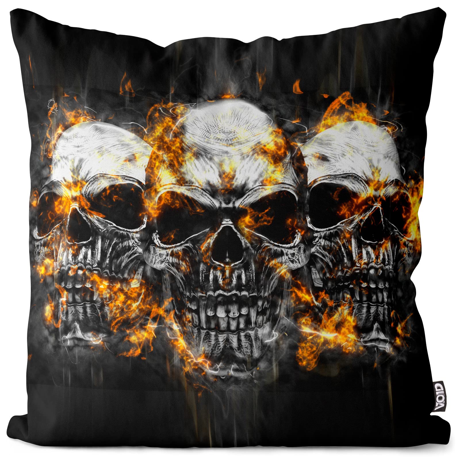 VOID Totenköpfe Hard Rock Kissenbezug Kissenhülle Sofakissen Kissen Deko Outdoor-Kissen Dekokissen, Kissen Größe:80 x 80 cm