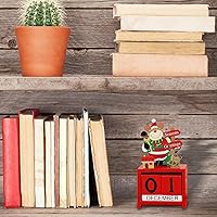 Vista 4 de Calendario de Adviento de cuenta regresiva de Navidad, escritorio de cuenta regresiva de días hasta Navidad, decoración de madera, calendario