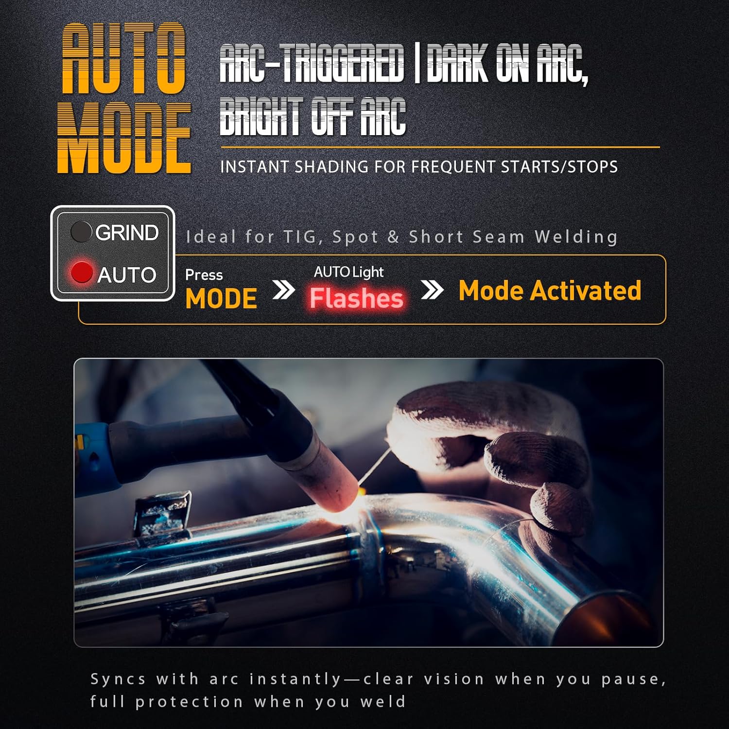 Mode Adjustable Series | Shade 11 Auto Darkening Welding Lens | 2" x 4 1/4" x 0.24" | Gold Coating | Cool Blue Puddle View | 3 Modes: Grind/Passive/Auto - New Series