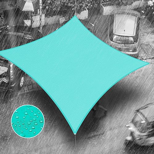Royal Shade Toldo parasol cuadrado turquesa de 4 x 4 pies, impermeable, para hacer toldo rsTADS14, UPF50+ 98% de bloqueo UV, resistente al agua,
