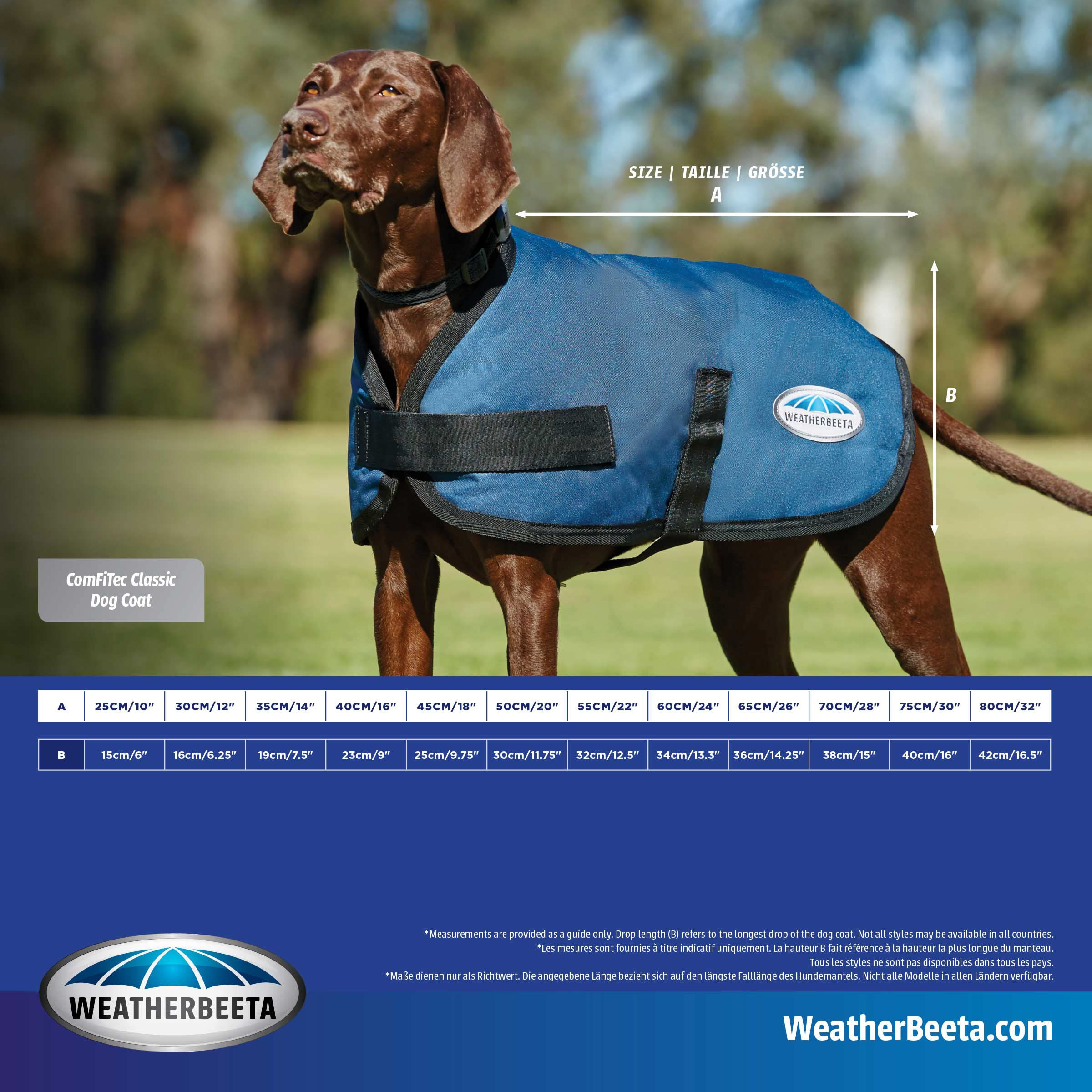 WeatherBeeta ComFiTec Classic Dog Coat, Dark Grey, 50cm - Image 3