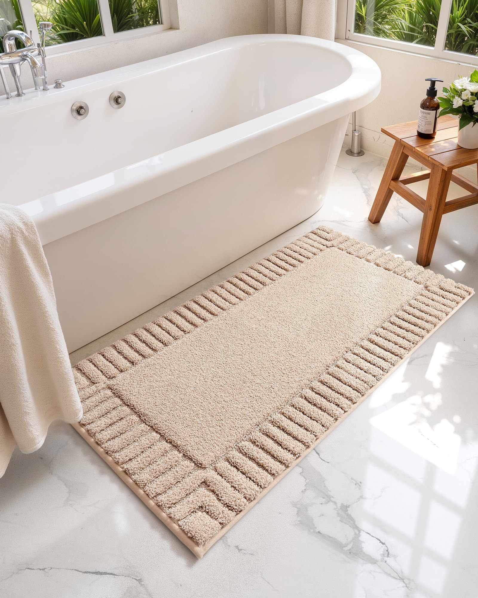 Tappetino Da Bagno In Microfibra Extra Morbido, Antiscivolo E Assorbente Lavabile In Lavatrice Spesso E Soffice Per Doccia Blu 50 X 80 Cm 98488421