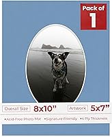 Vista 48 de Tapete de 8 x 10 pulgadas, corte biselado para fotos de 5 x 7 pulgadas, con apertura de tablero de fotos ovalado blanco precortado, sin ácidos, mate