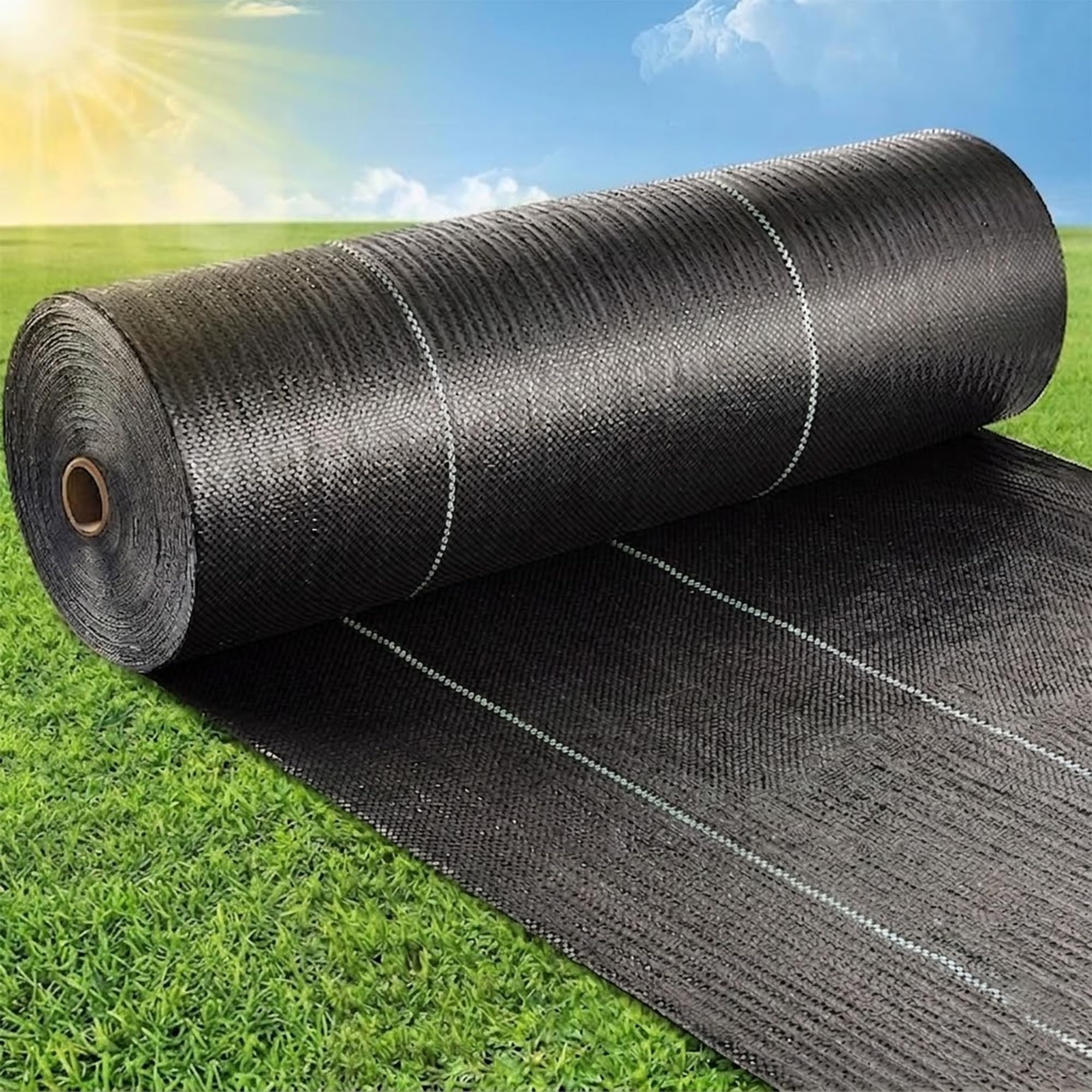 (1.2 Meter X 10 Meter) Weed Control Mat, Black, 110 GSM Durable Woven Landscape Fabric for Outdoor Gardening-image-3