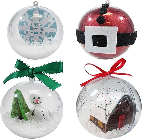 Miniatura 4 de 12 bolas de adorno de plástico transparente  adorno de Navidad, bomba de baño de bricolaje, decoración, manualidades (3.150 in)